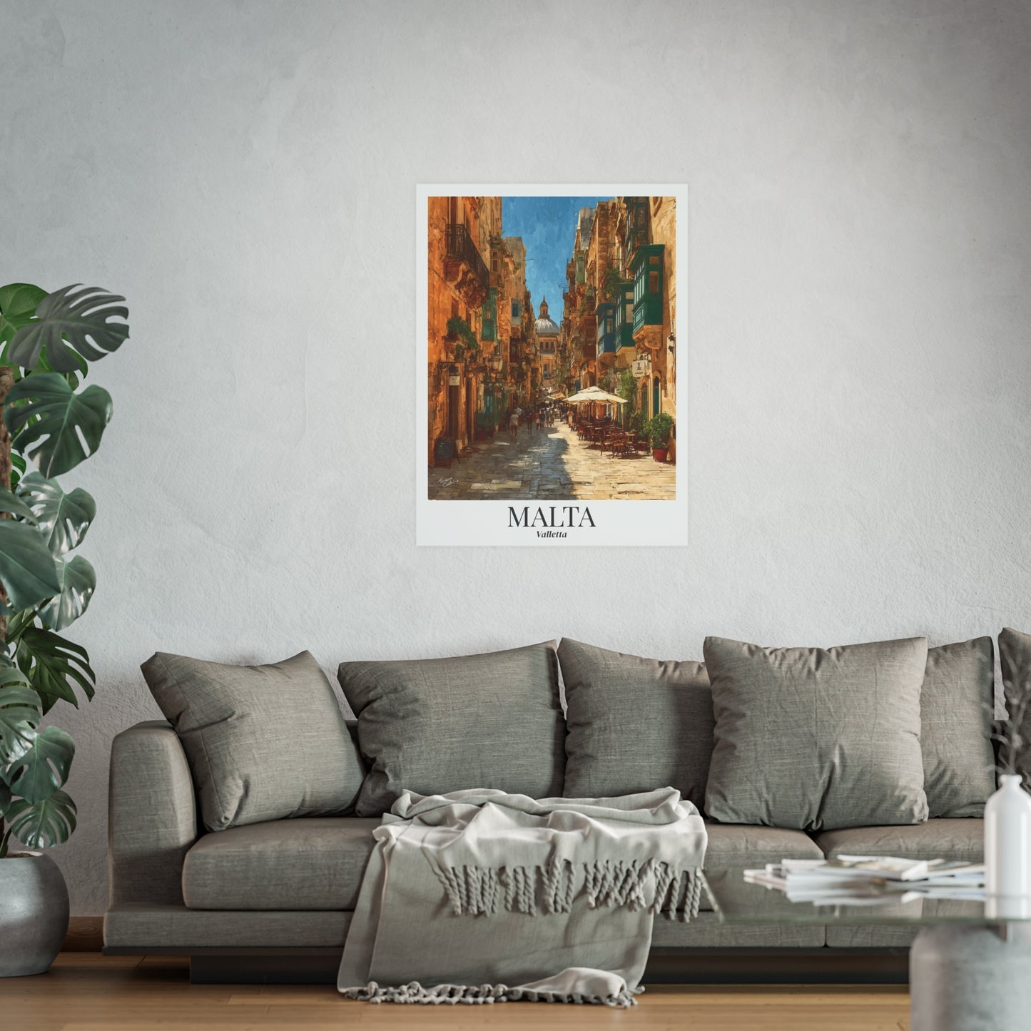 Malta Valletta Streets – Fine Art Poster Print, Mediterranean Cruise Ship Port Wall Art, Historic Old Town Decor