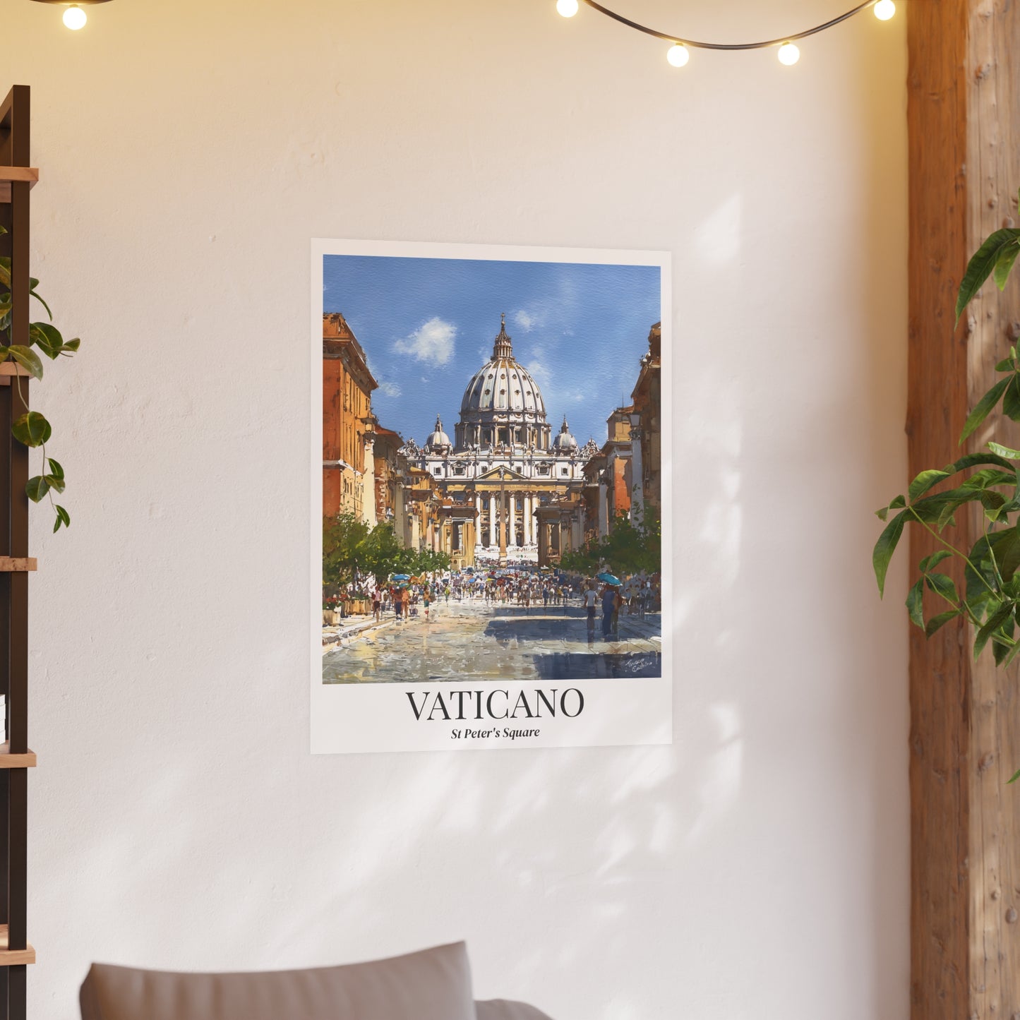 Vaticano St. Peter’s Square – Fine Art Poster Print, Rome Cruise Ship Port Wall Art, Basilica Landmark Decor