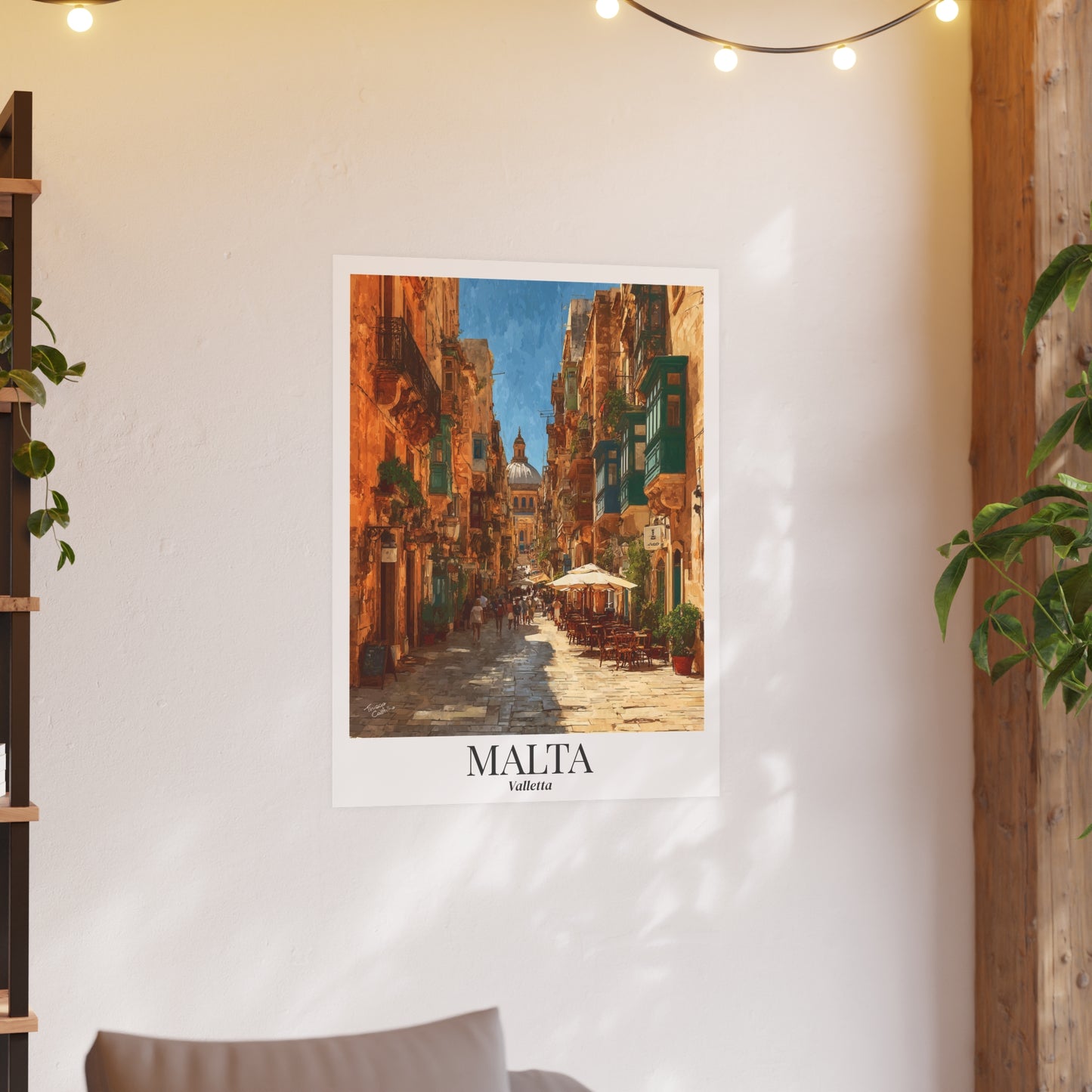 Malta Valletta Streets – Fine Art Poster Print, Mediterranean Cruise Ship Port Wall Art, Historic Old Town Decor