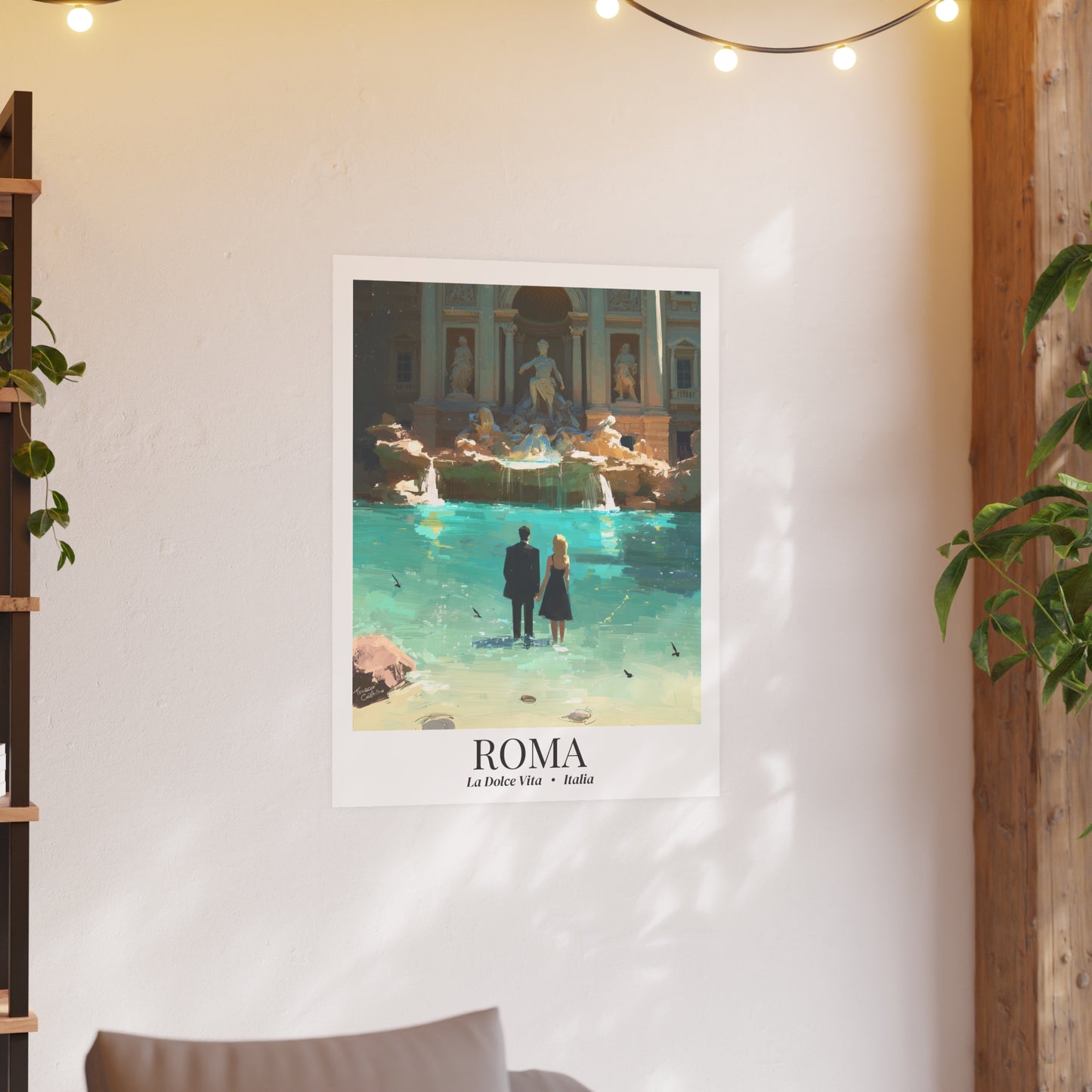 Rome Fontana di Trevi – Fine Art Poster Print, Italian Cruise Ship Port Wall Art, La Dolce Vita Landmark Decor