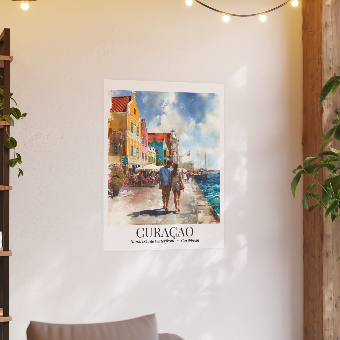 Curaçao Fine Art Print – Handelskade Waterfront Poster, Caribbean Travel Memory, Shared Wall Decor, Willemstad Souvenir