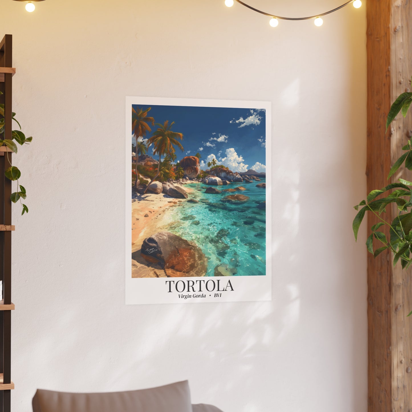 Tortola & Virgin Gorda The Baths – Fine Art Poster Print, British Virgin Islands Cruise Ship Wall Art, Exotic Rock Formations & Tropical Adventure