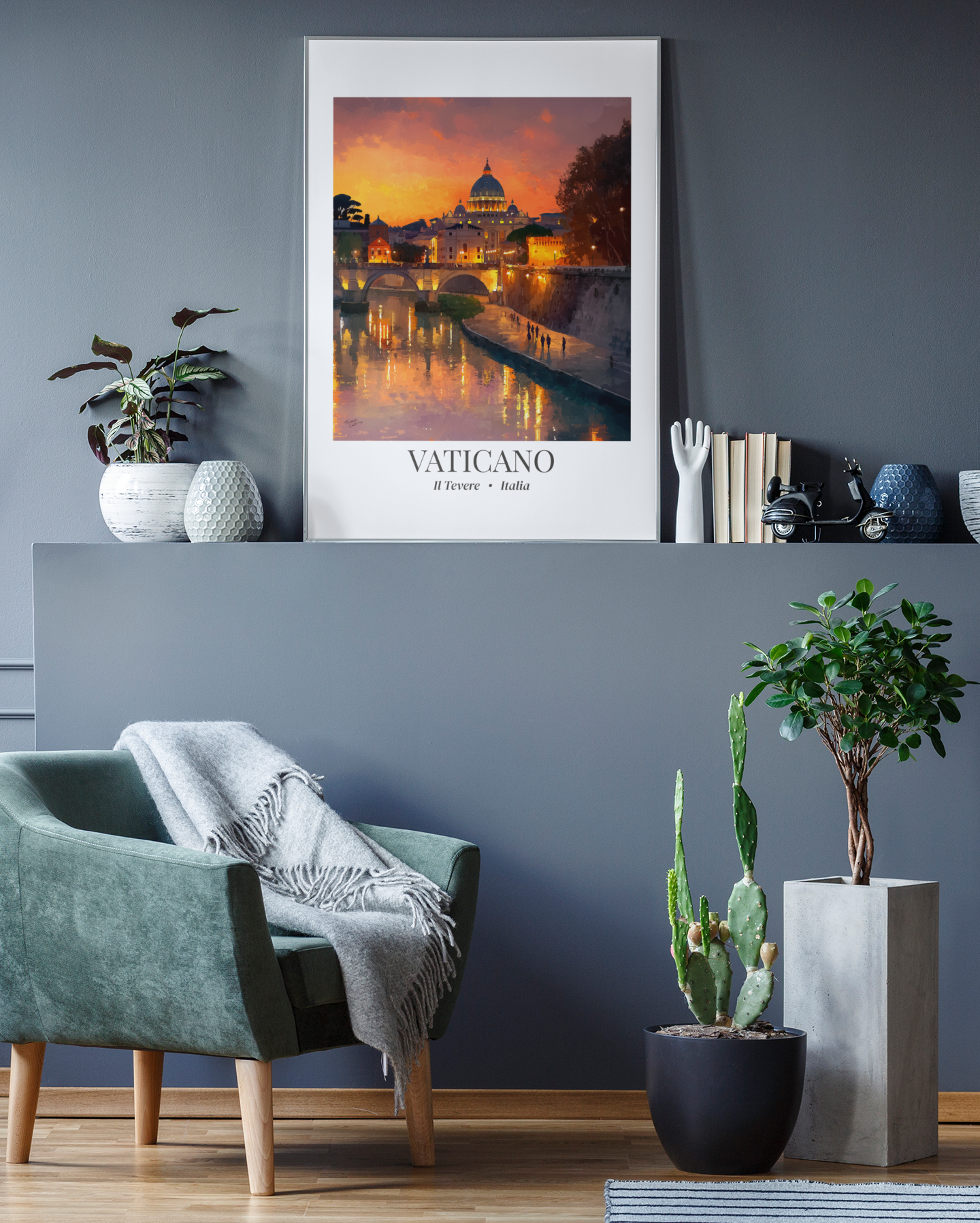 Vatican Wall Art – St Peters Basilica Canvas Print, Rome Sunset Decor, Italy Travel Artwork, Romantic European Gift