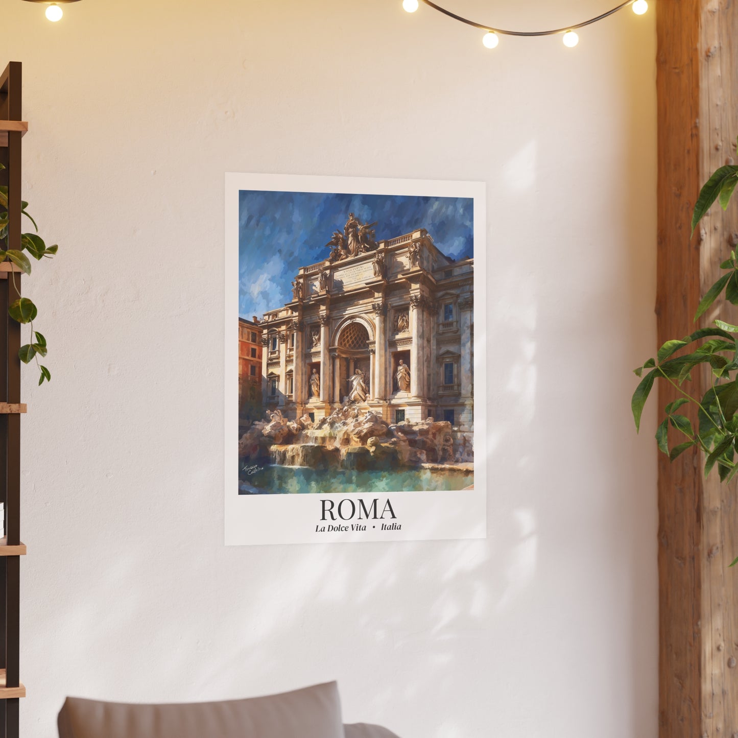 Rome Fontana di Trevi – Fine Art Poster Print, Italian Cruise Ship Port Wall Art, La Dolce Vita Landmark Decor