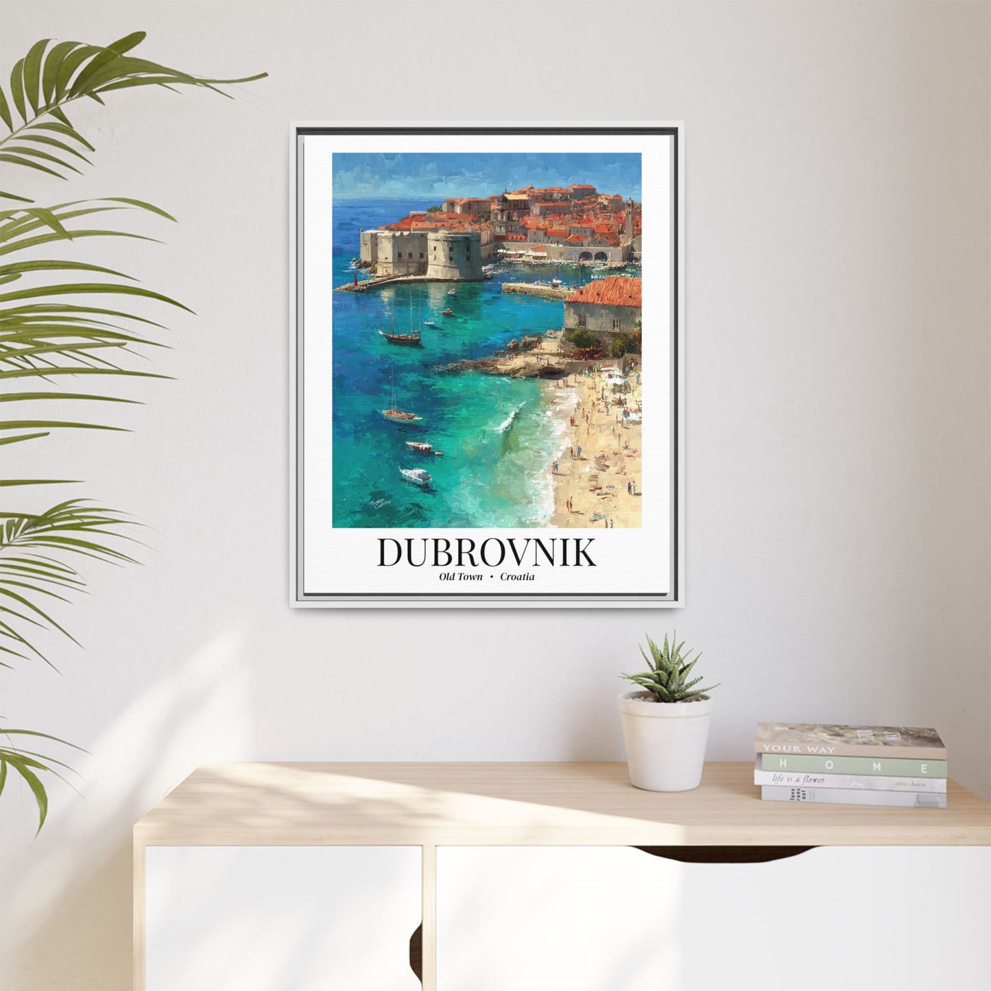 Dubrovnik Framed Canvas Wall Art – Fine Art, Old Town Print, Adriatic Travel Memory, Croatia Wall Decor, Game of Thrones-Inspired Gift