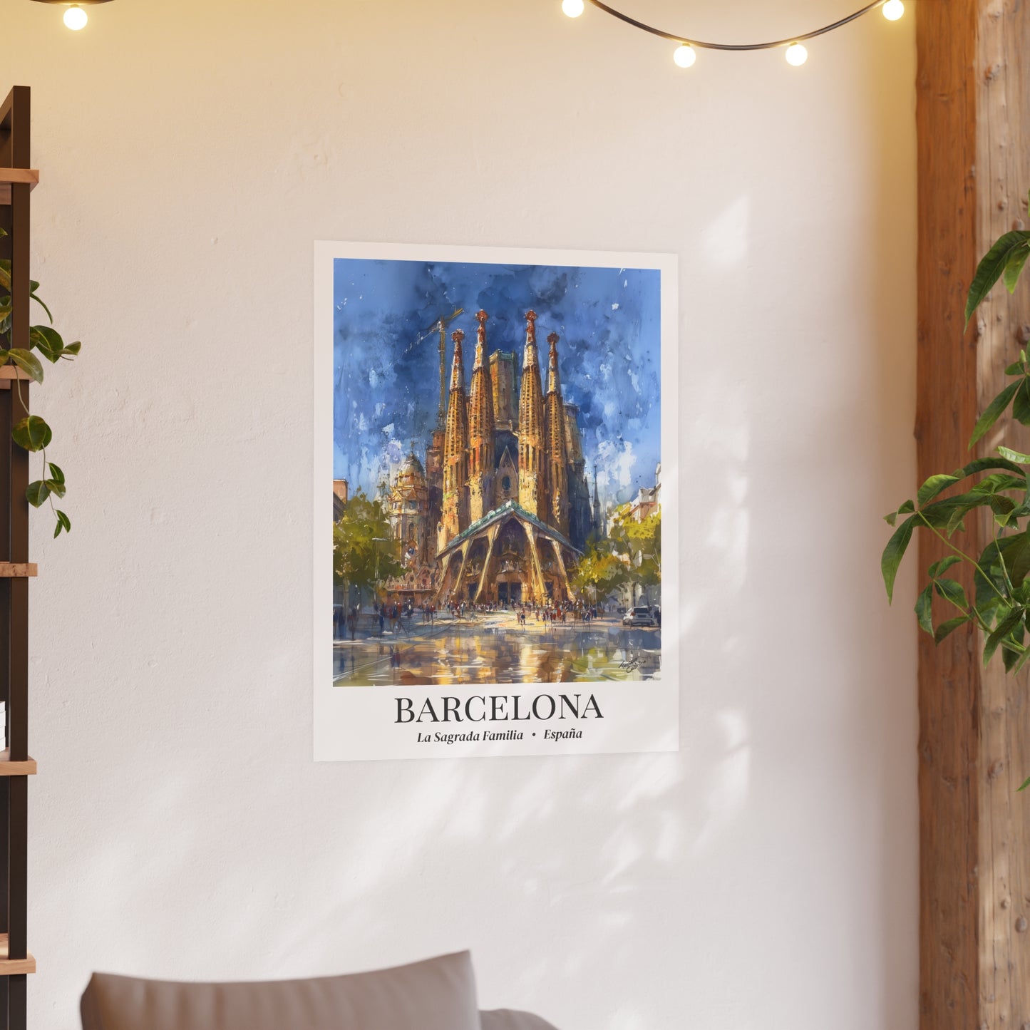 Barcelona Sagrada Familia – Fine Art Poster Print, Spanish Cruise Ship Port Wall Art, Iconic Landmark Decor