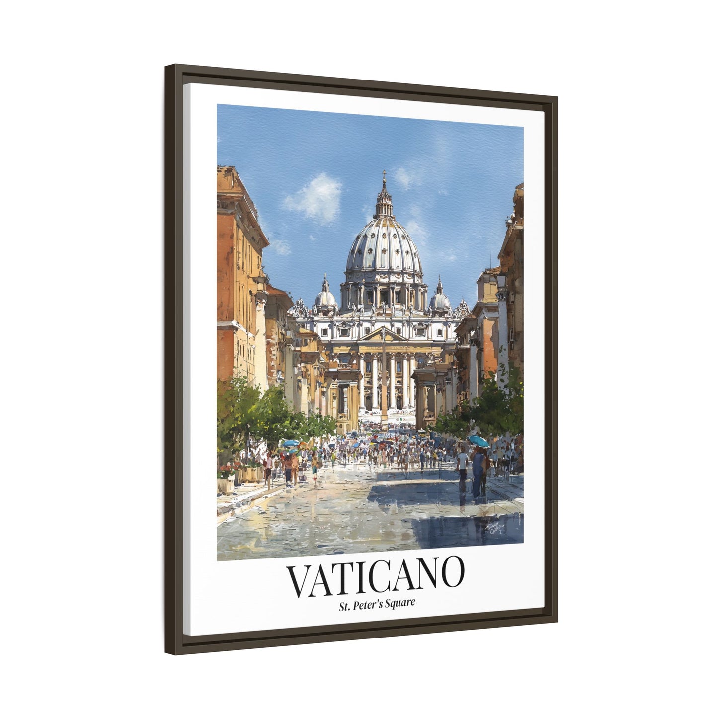 Vatican Framed Canvas Wall Art – Fine Art, St. Peter’s Square Print, Rome Cruise Port Memory, Italy Travel Decor, Sacred Landmark Gift for Pilgrims