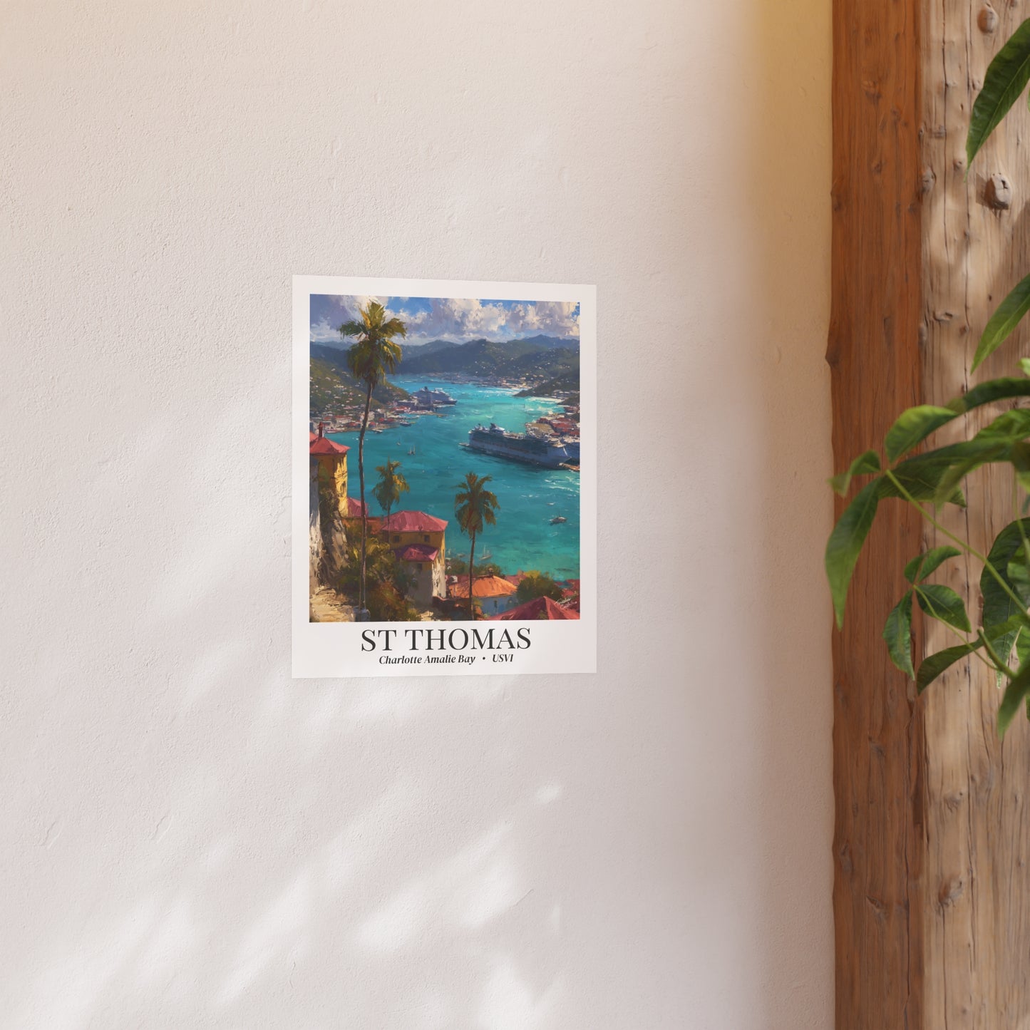 St. Thomas Travel Poster – Fine Art Print, Charlotte Amalie Bay Artwork, Shared Memory Wall Decor, Caribbean Souvenir