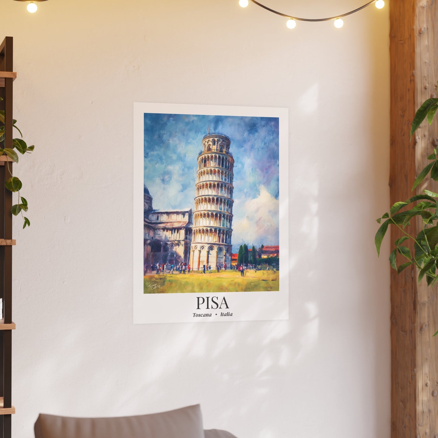 Pisa Leaning Tower – Fine Art Poster Print, Italian Cruise Ship Port Wall Art, Iconic Landmark Decor