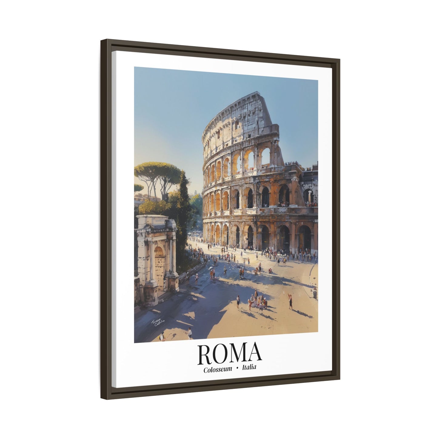 Rome Framed Canvas Wall Art – Fine Art, Colosseum Print, Cruise Port Memory, Italy Travel Decor, Roman Empire Gift for History Lovers