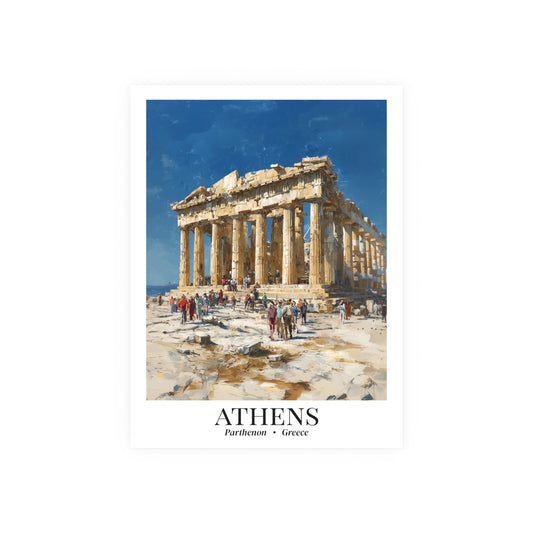 Athens Parthenon Impressionist Fine Art Poster — Vintage Travel Wall Print