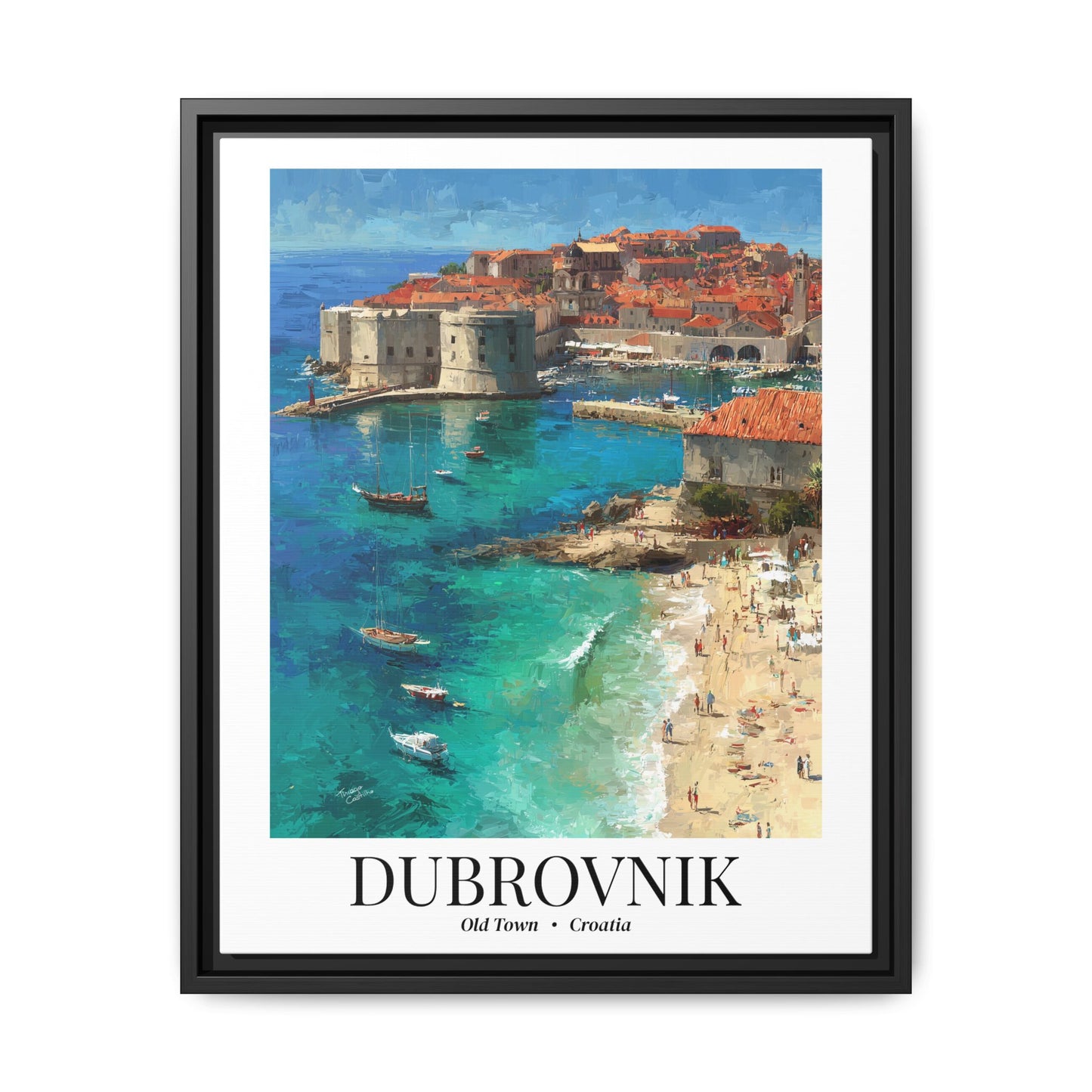 Dubrovnik Framed Canvas Wall Art – Fine Art, Old Town Print, Adriatic Travel Memory, Croatia Wall Decor, Game of Thrones-Inspired Gift