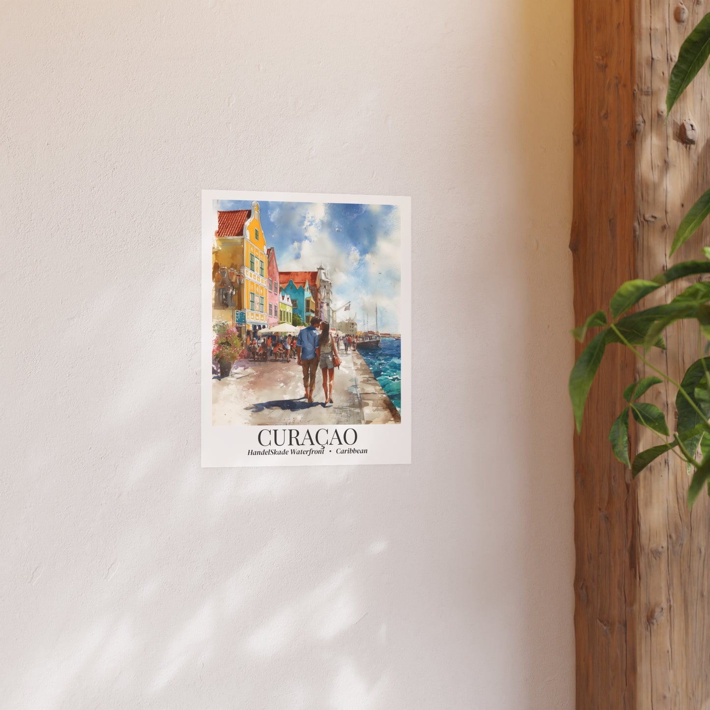 Curaçao Fine Art Print – Handelskade Waterfront Poster, Caribbean Travel Memory, Shared Wall Decor, Willemstad Souvenir