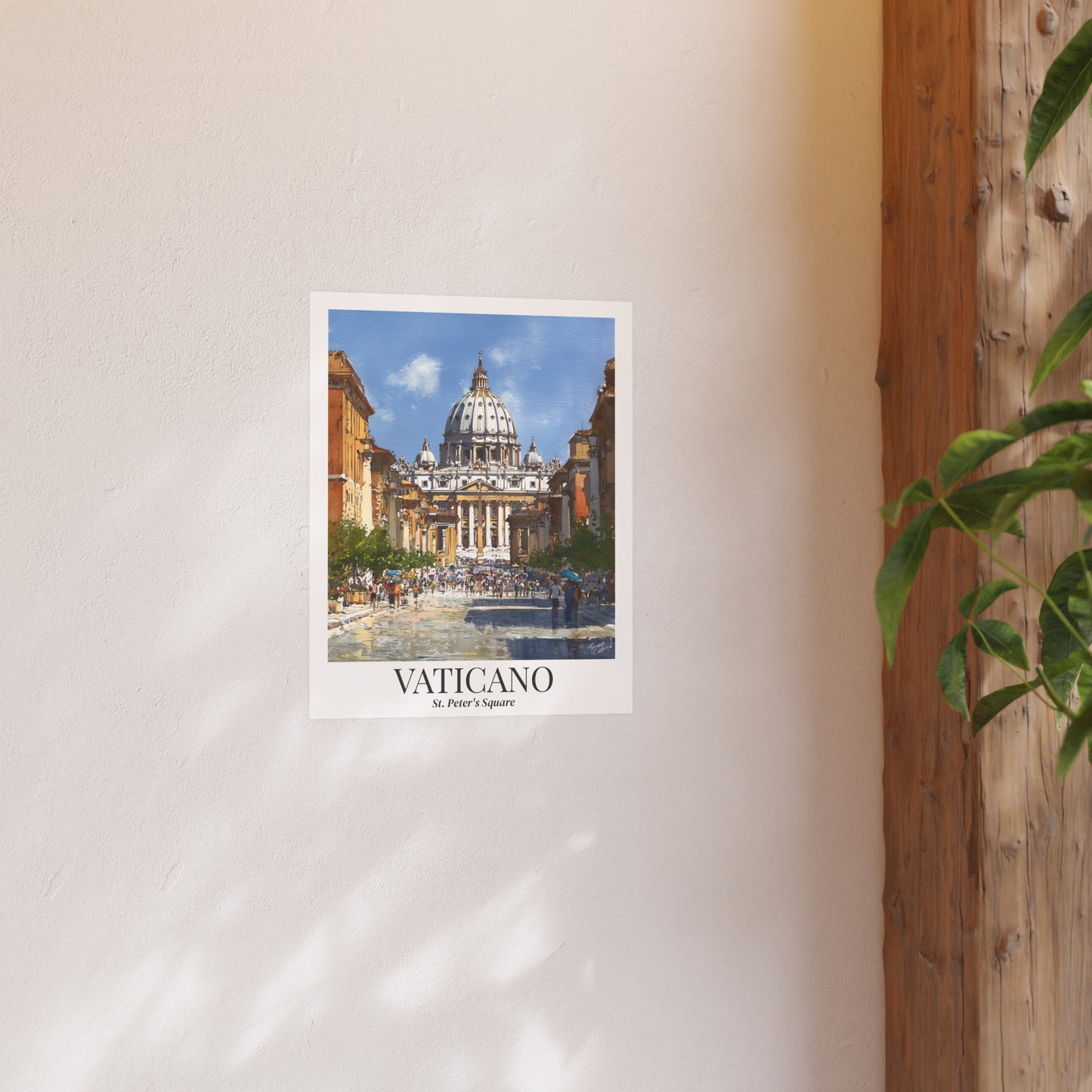 Vaticano St. Peter’s Square – Fine Art Poster Print, Rome Cruise Ship Port Wall Art, Basilica Landmark Decor