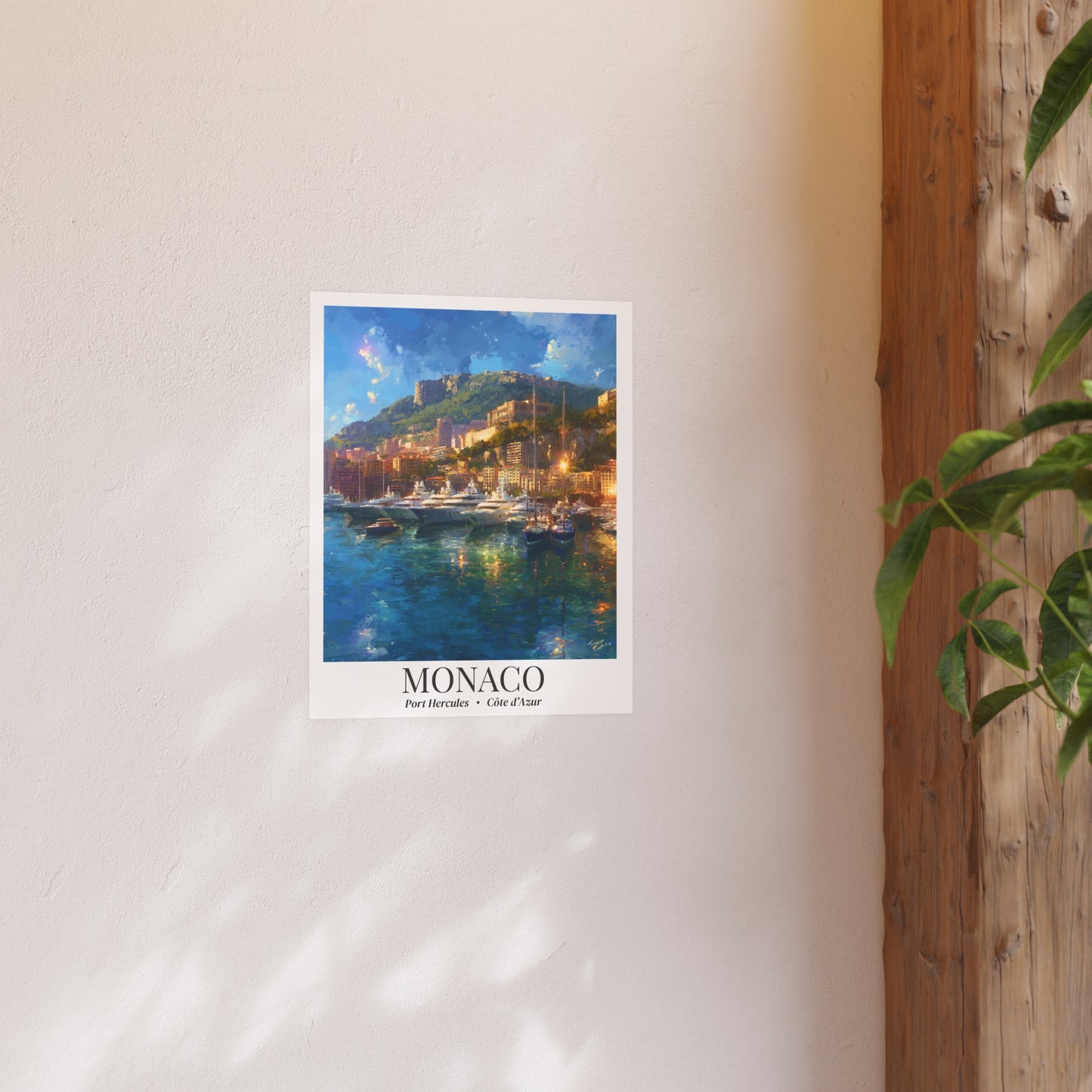 Monaco Port Hercule – Fine Art Poster Print, Riviera Cruise Ship Wall Art, Glamour & Yachts Decor