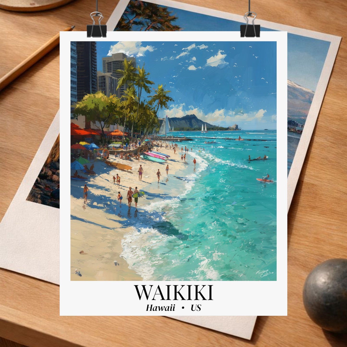 Waikiki Beach Fine Art Poster | Tropical Hawaii Wall Art