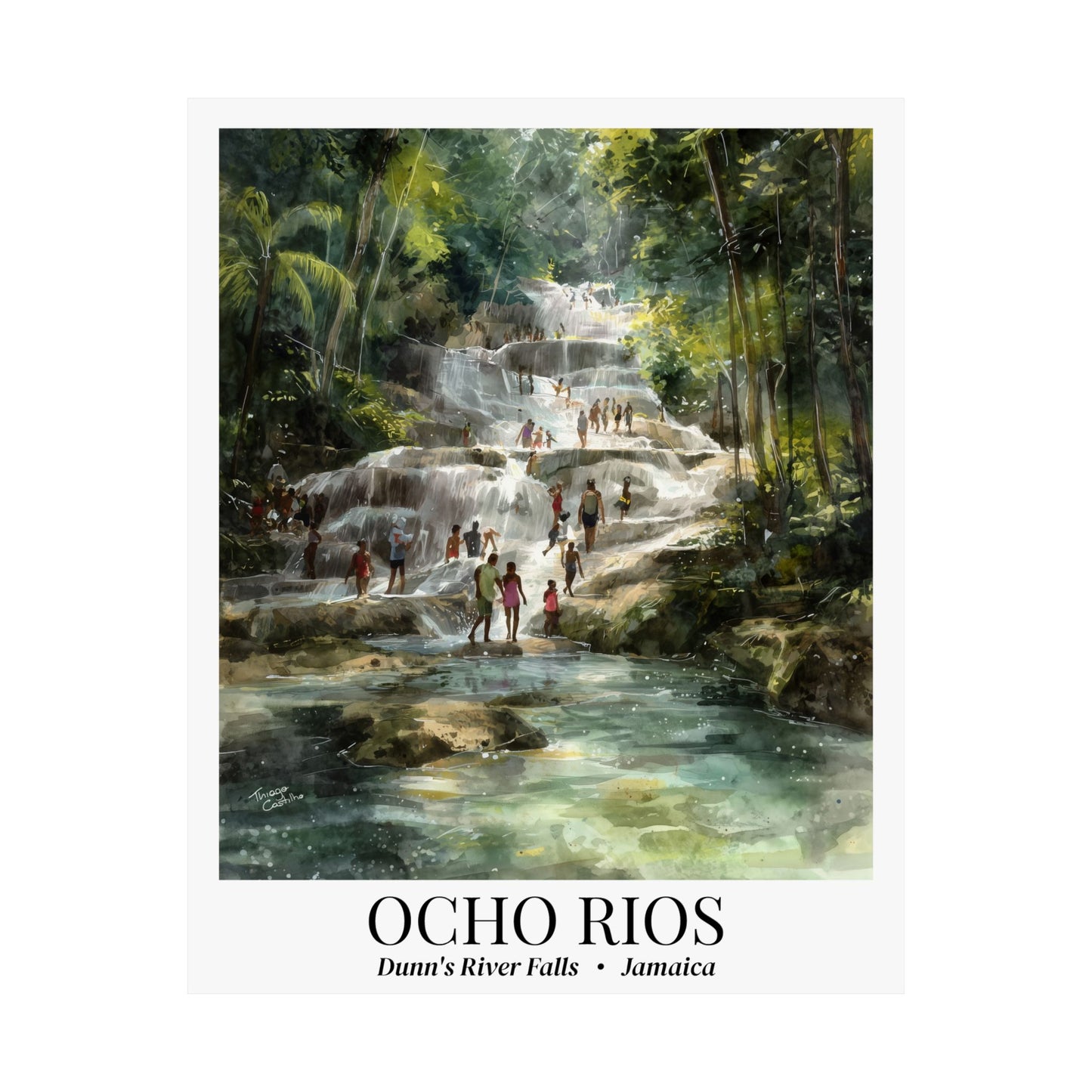 Jamaica Dunns River Falls, Ocho Rios Fine Art Poster