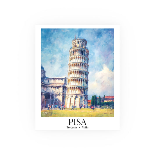 Pisa Leaning Tower – Fine Art Poster Print, Italian Cruise Ship Port Wall Art, Iconic Landmark Decor