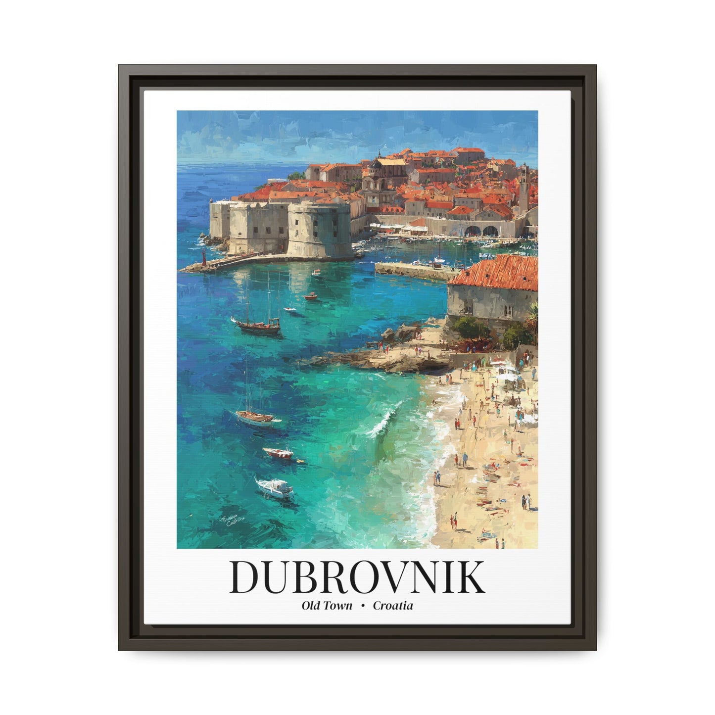 Dubrovnik Framed Canvas Wall Art – Fine Art, Old Town Print, Adriatic Travel Memory, Croatia Wall Decor, Game of Thrones-Inspired Gift