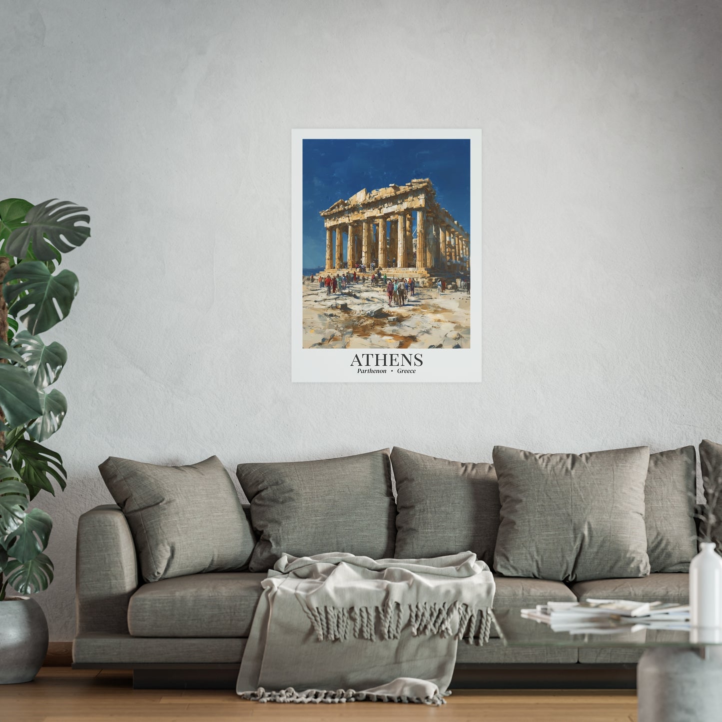 Athens Travel Poster – Fine Art Print, Parthenon Hill Acropolis Artwork, Shared Memory Wall Decor, Greece Souvenir