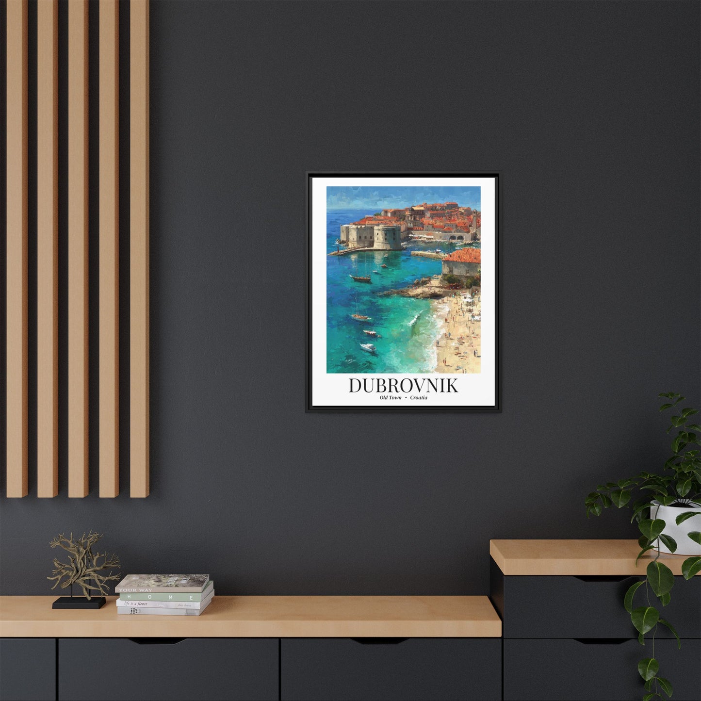 Dubrovnik Framed Canvas Wall Art – Fine Art, Old Town Print, Adriatic Travel Memory, Croatia Wall Decor, Game of Thrones-Inspired Gift