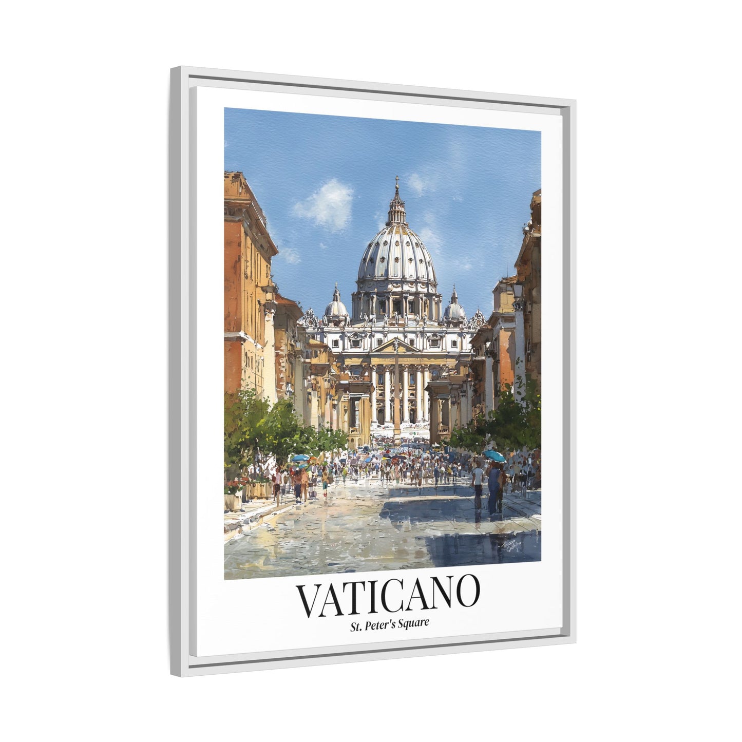 Vatican Framed Canvas Wall Art – Fine Art, St. Peter’s Square Print, Rome Cruise Port Memory, Italy Travel Decor, Sacred Landmark Gift for Pilgrims