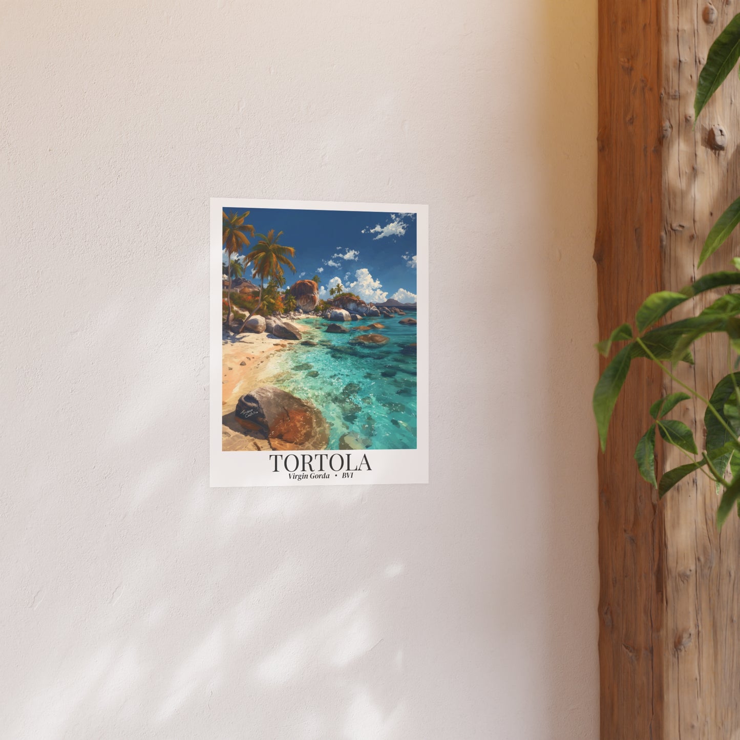Tortola & Virgin Gorda The Baths – Fine Art Poster Print, British Virgin Islands Cruise Ship Wall Art, Exotic Rock Formations & Tropical Adventure