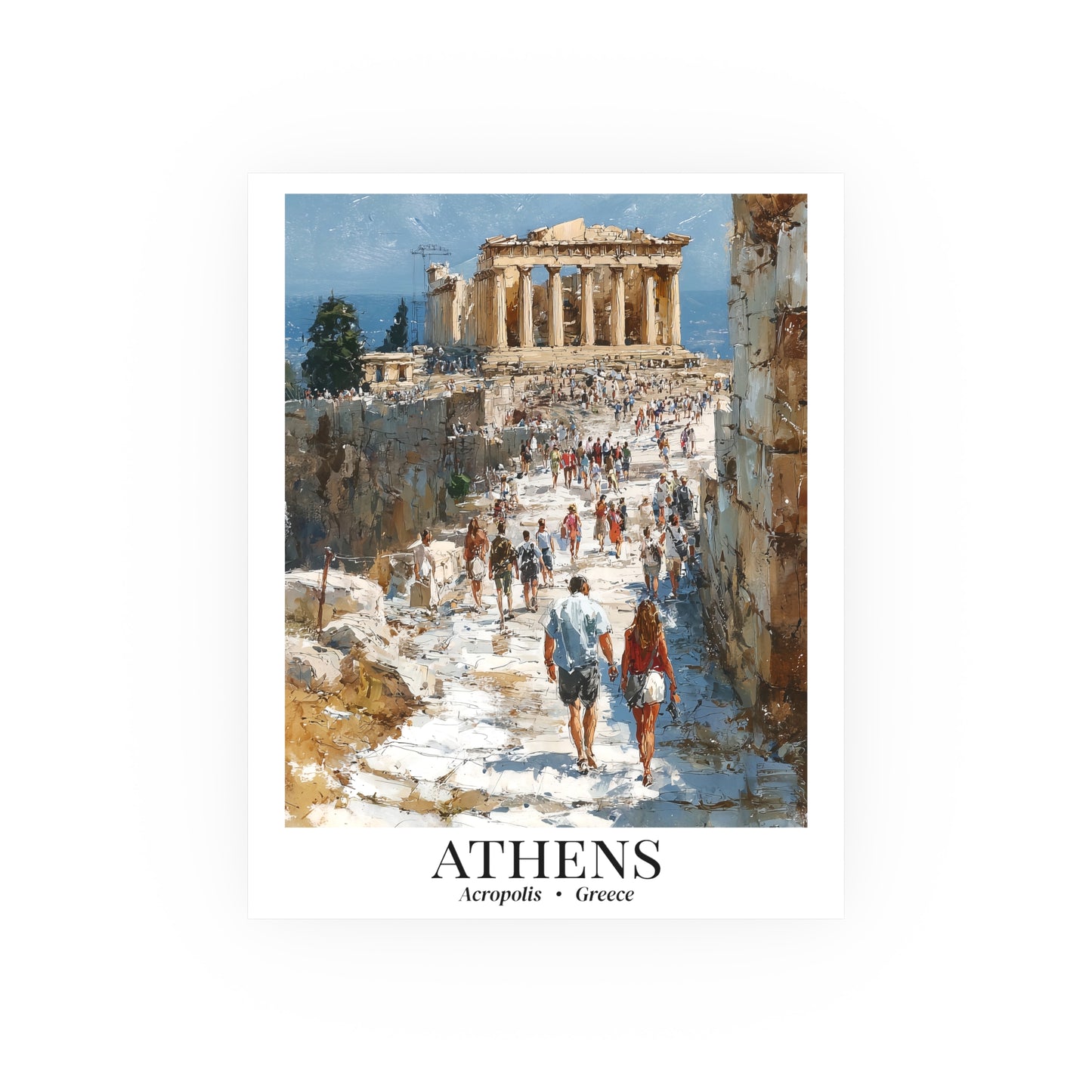 Athens Travel Poster – Fine Art Print, Acropolis Artwork, Shared Memory Wall Decor, Greece Souvenir