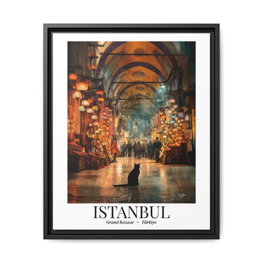 Istanbul Framed Canvas Wall Art – Fine Art, Grand Bazaar Print, Türkiye Travel Memory, Turkey Art, Cultural Wall Decor, Market-Inspired Gift