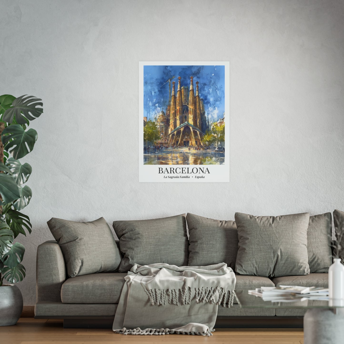 Barcelona Sagrada Familia – Fine Art Poster Print, Spanish Cruise Ship Port Wall Art, Iconic Landmark Decor