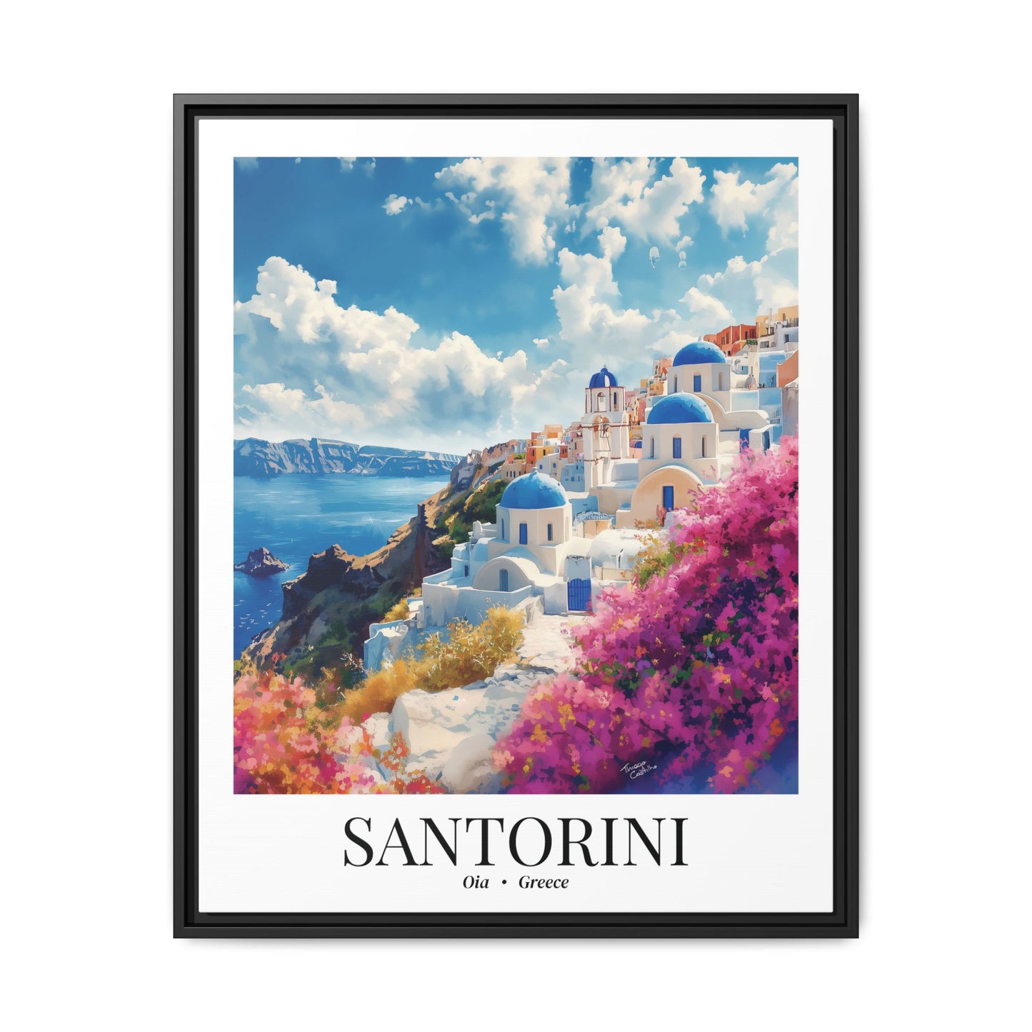 Santorini, Oia, Greece  - Impressionist Fine Art Canvas