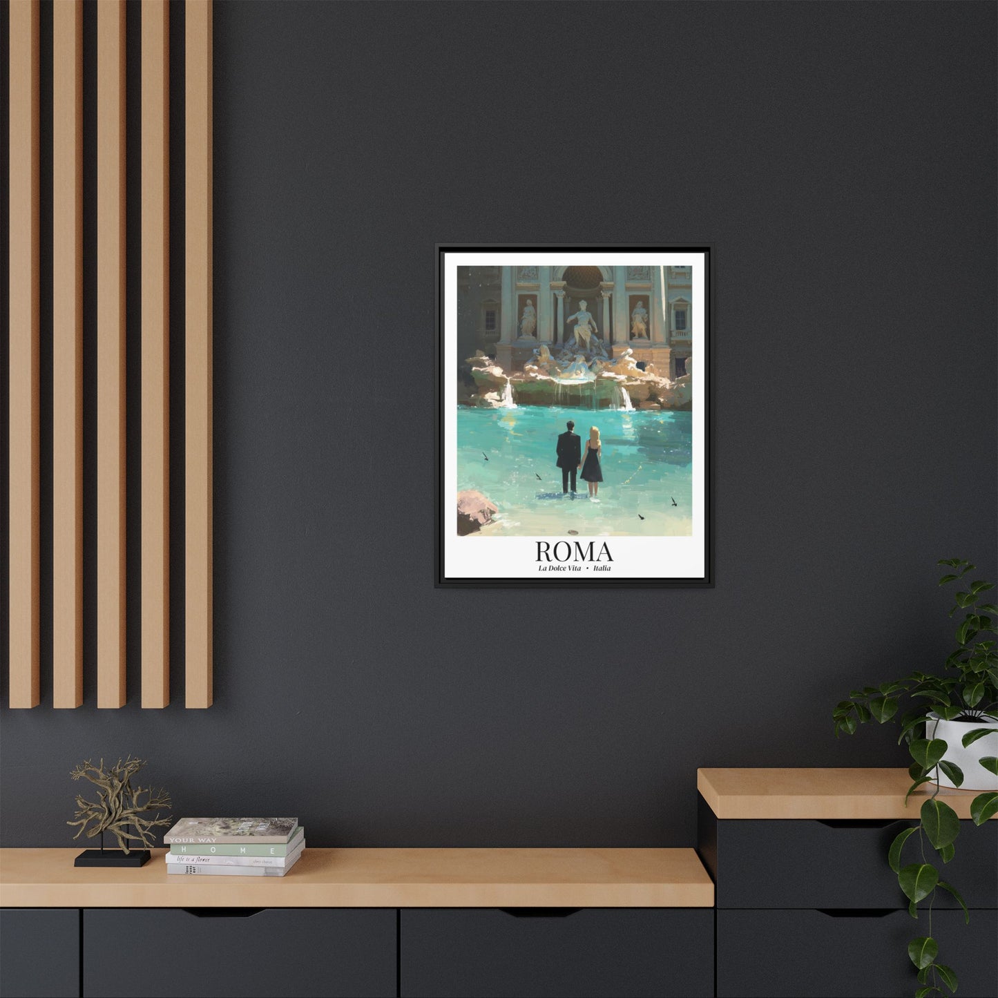 Roma Travel Poster Matte Canvas Fine Art Framed Canvas