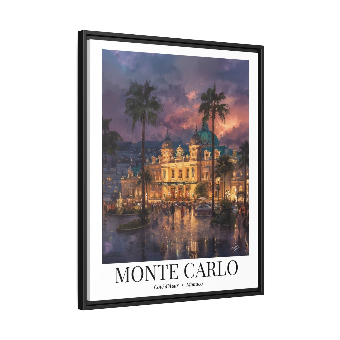 Monte Carlo Framed Art Print — Coastal Monaco Vintage Travel Poster