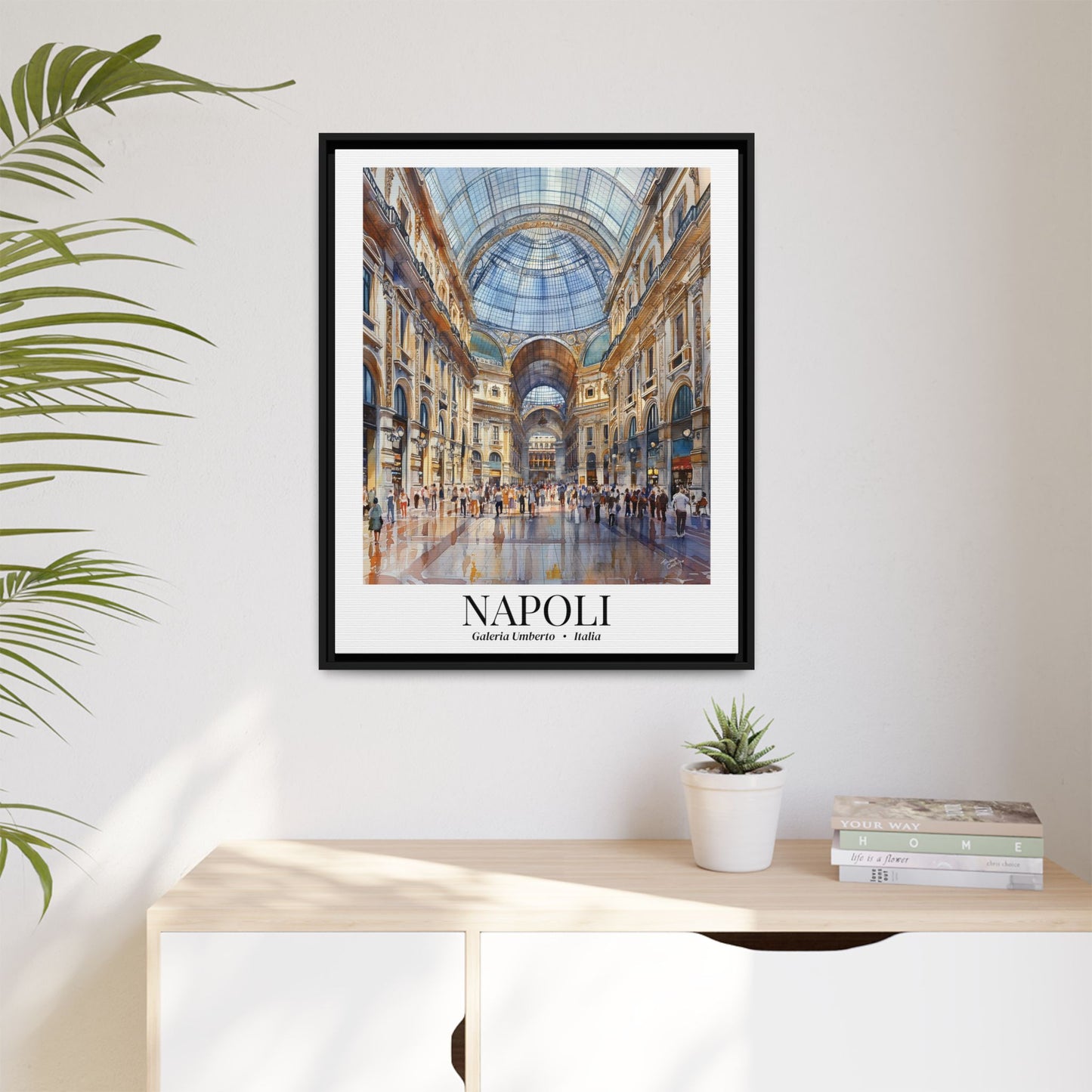 Napoli Galleria Umberto Matte Fine Art Canvas Print Framed