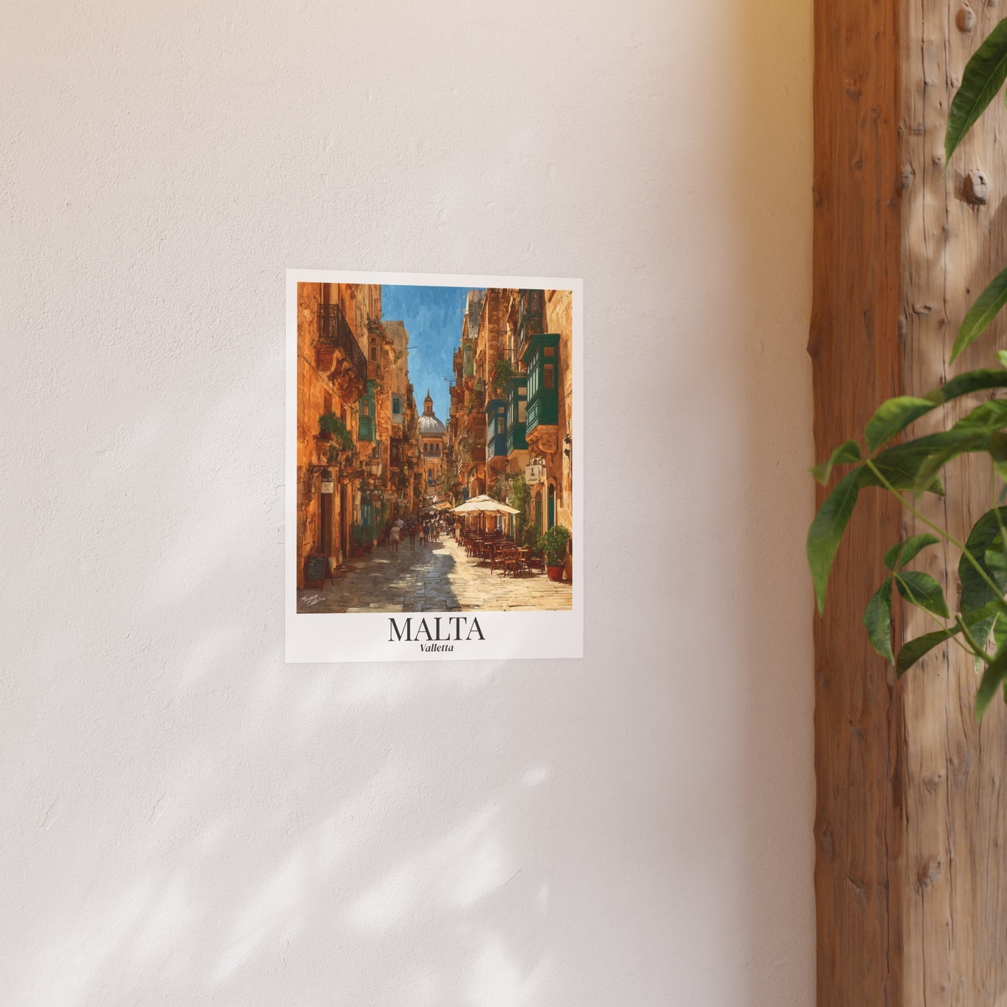 Malta Valletta Streets – Fine Art Poster Print, Mediterranean Cruise Ship Port Wall Art, Historic Old Town Decor