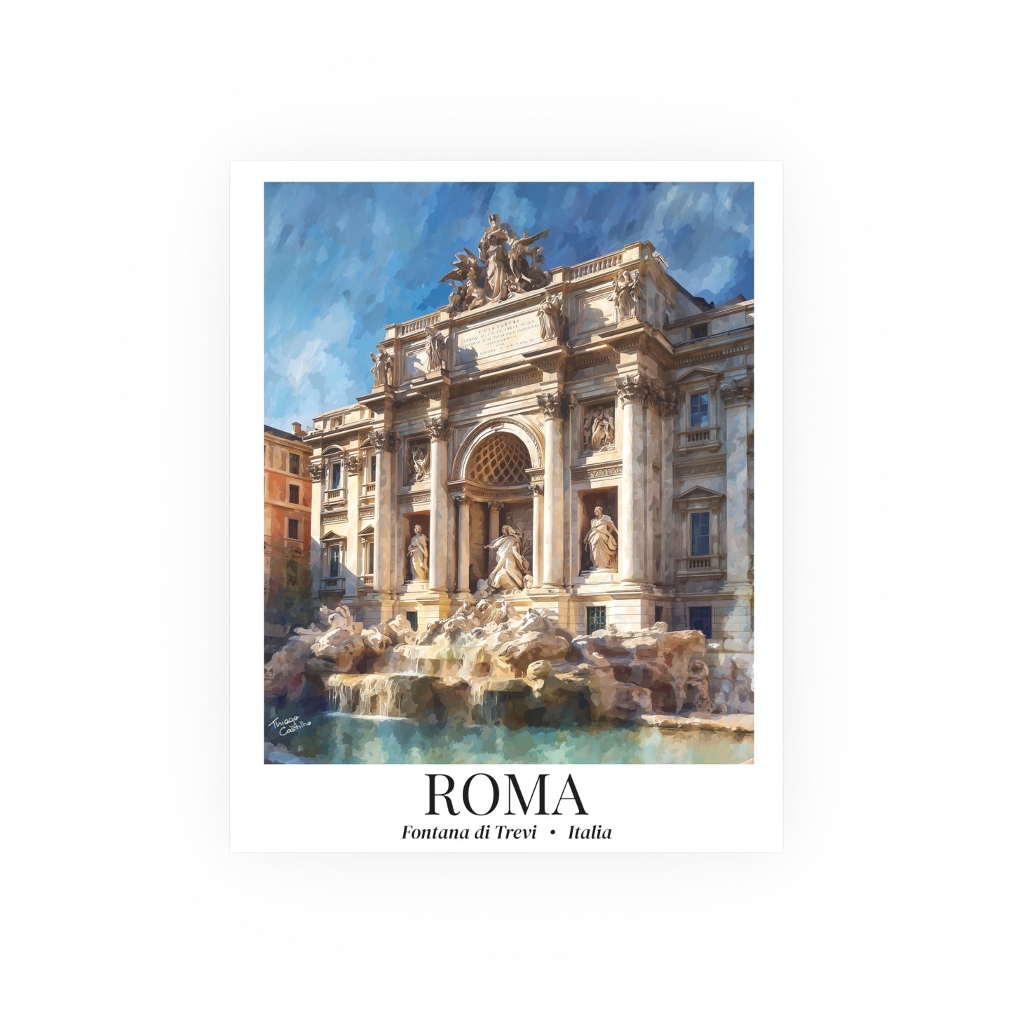 Rome Fontana di Trevi – Fine Art Poster Print, Italian Cruise Ship Port Wall Art, La Dolce Vita Landmark Decor