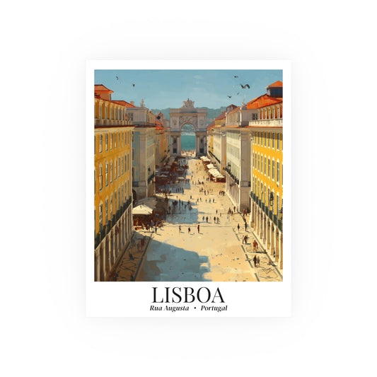 Lisbon Wall Art – Rua Augusta Print, Cruise Port Memory, Portugal Travel Decor, European Gift for Architecture & Culture Lovers