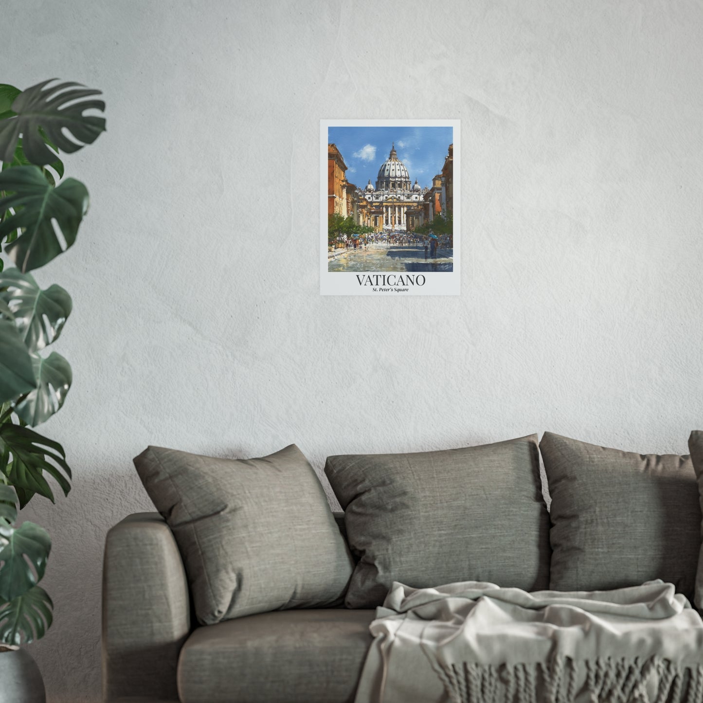 Vaticano St. Peter’s Square – Fine Art Poster Print, Rome Cruise Ship Port Wall Art, Basilica Landmark Decor