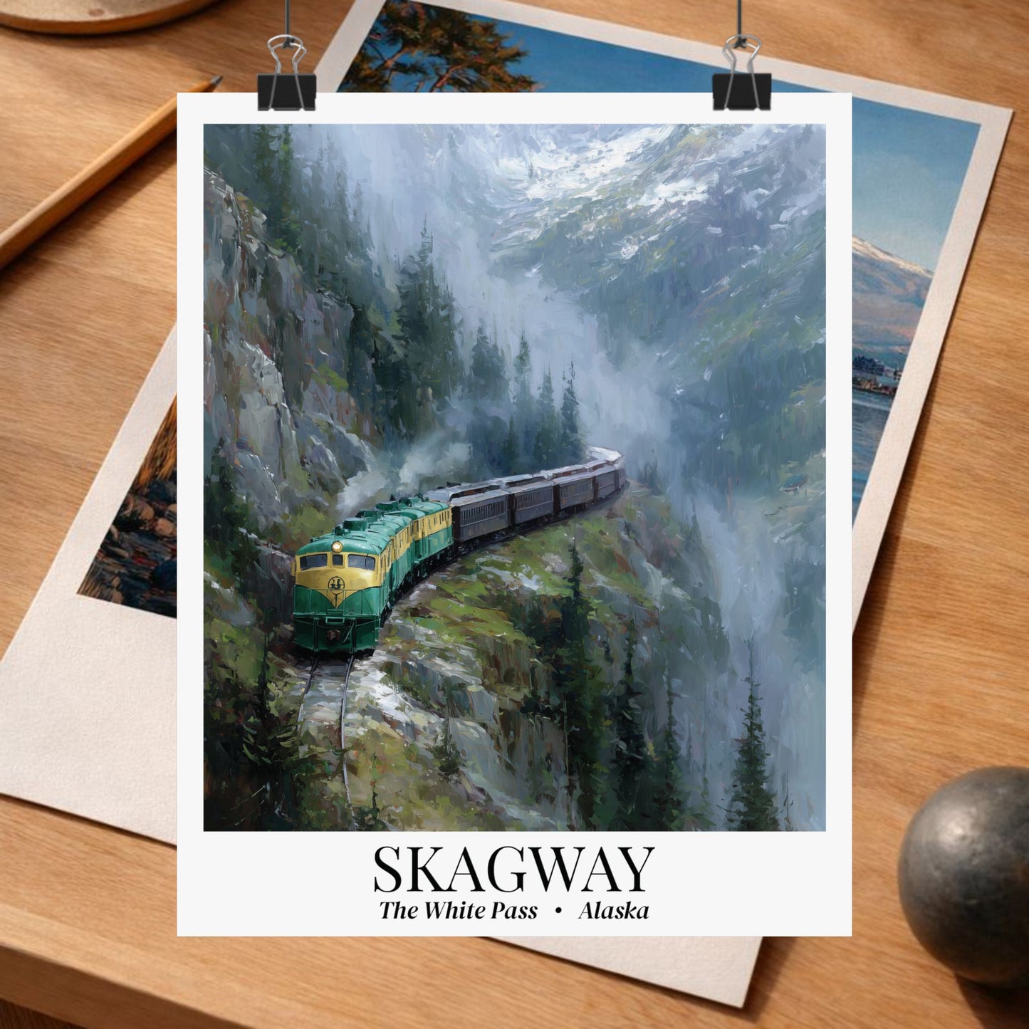 Skagway, Alaska - Impressionist Fine Art Poster - White Pass Railway Wall Art