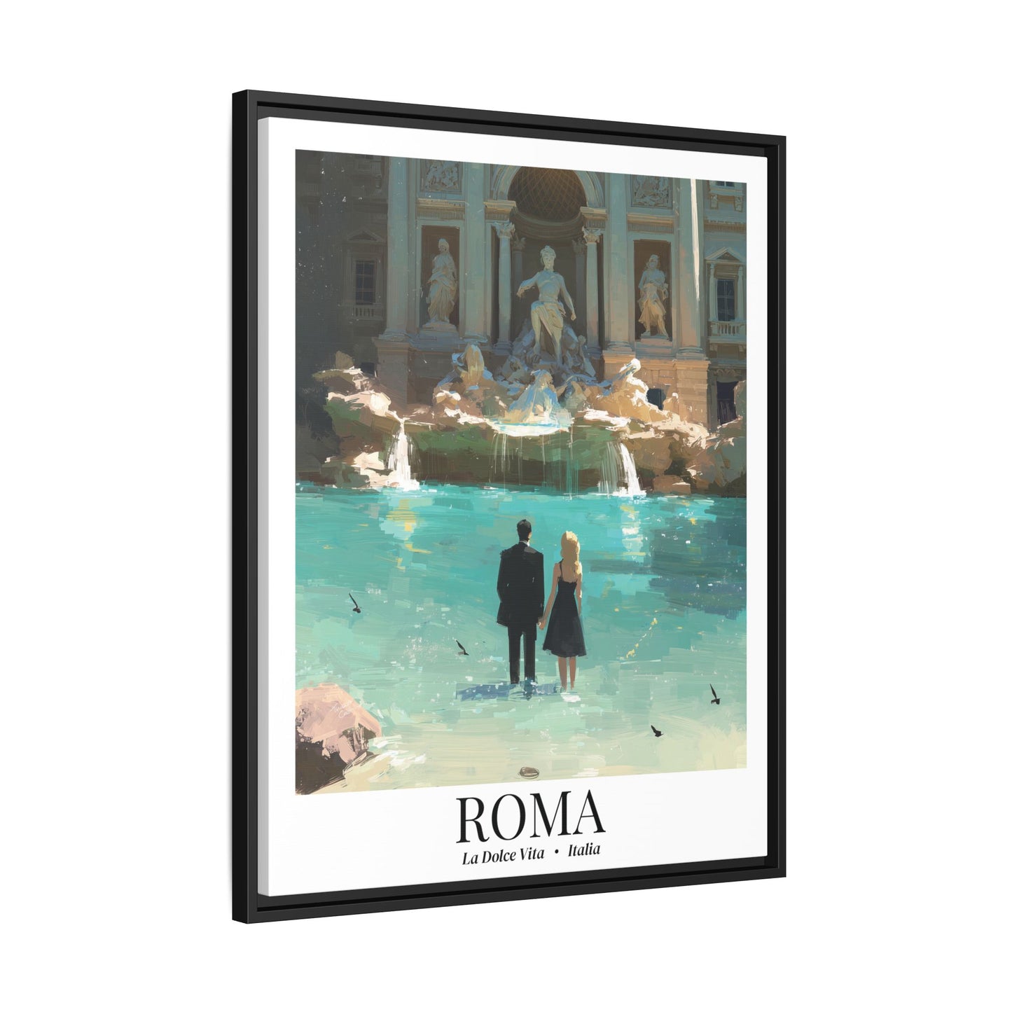 Roma Travel Poster Matte Canvas Fine Art Framed Canvas