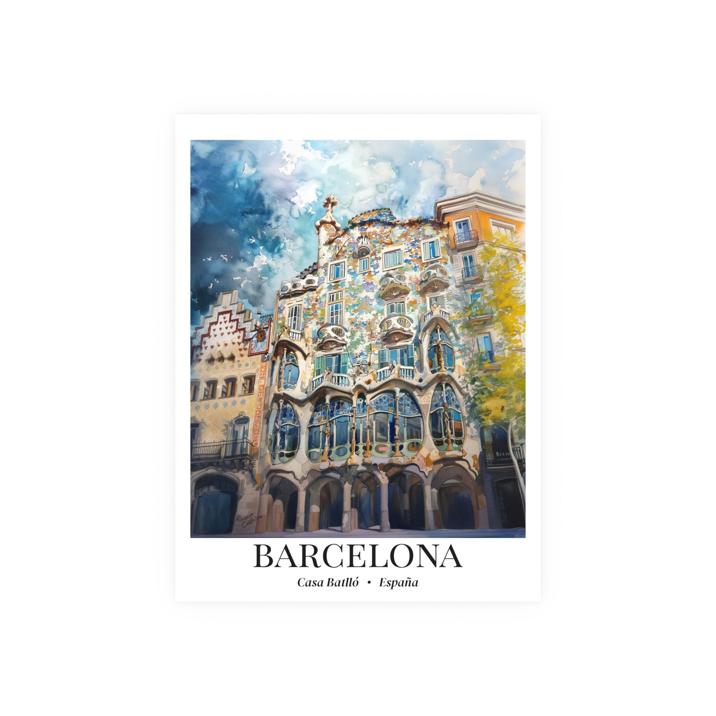 Barcelona Casa Batlló – Fine Art Poster Print, Cruise Ship Vacation, Wall Art, Gaudí Architecture Decor
