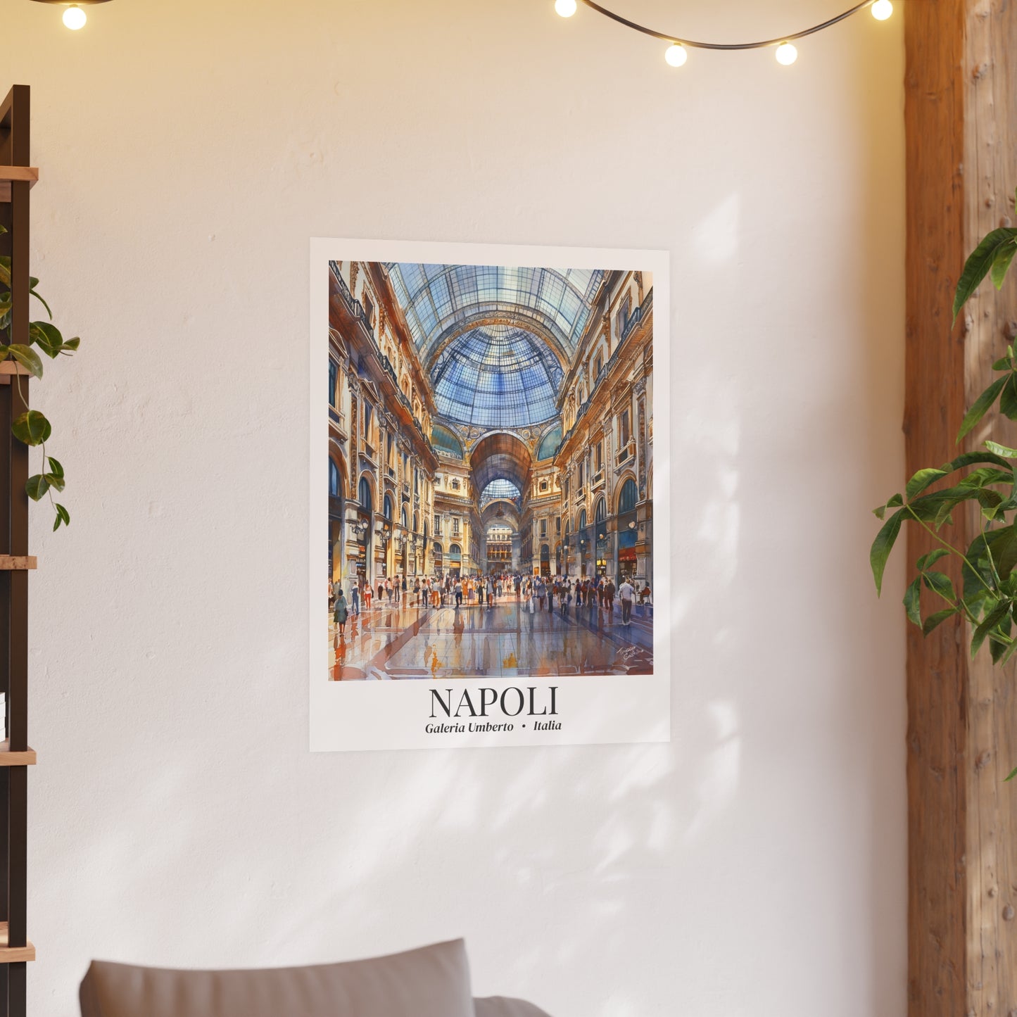 Naples Galleria Umberto – Fine Art Poster Print, Italian Cruise Ship Port Wall Art, Fashion & Street Life Decor