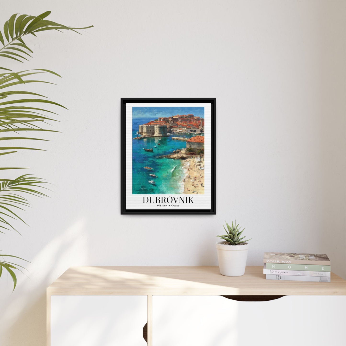 Dubrovnik Framed Canvas Wall Art – Fine Art, Old Town Print, Adriatic Travel Memory, Croatia Wall Decor, Game of Thrones-Inspired Gift