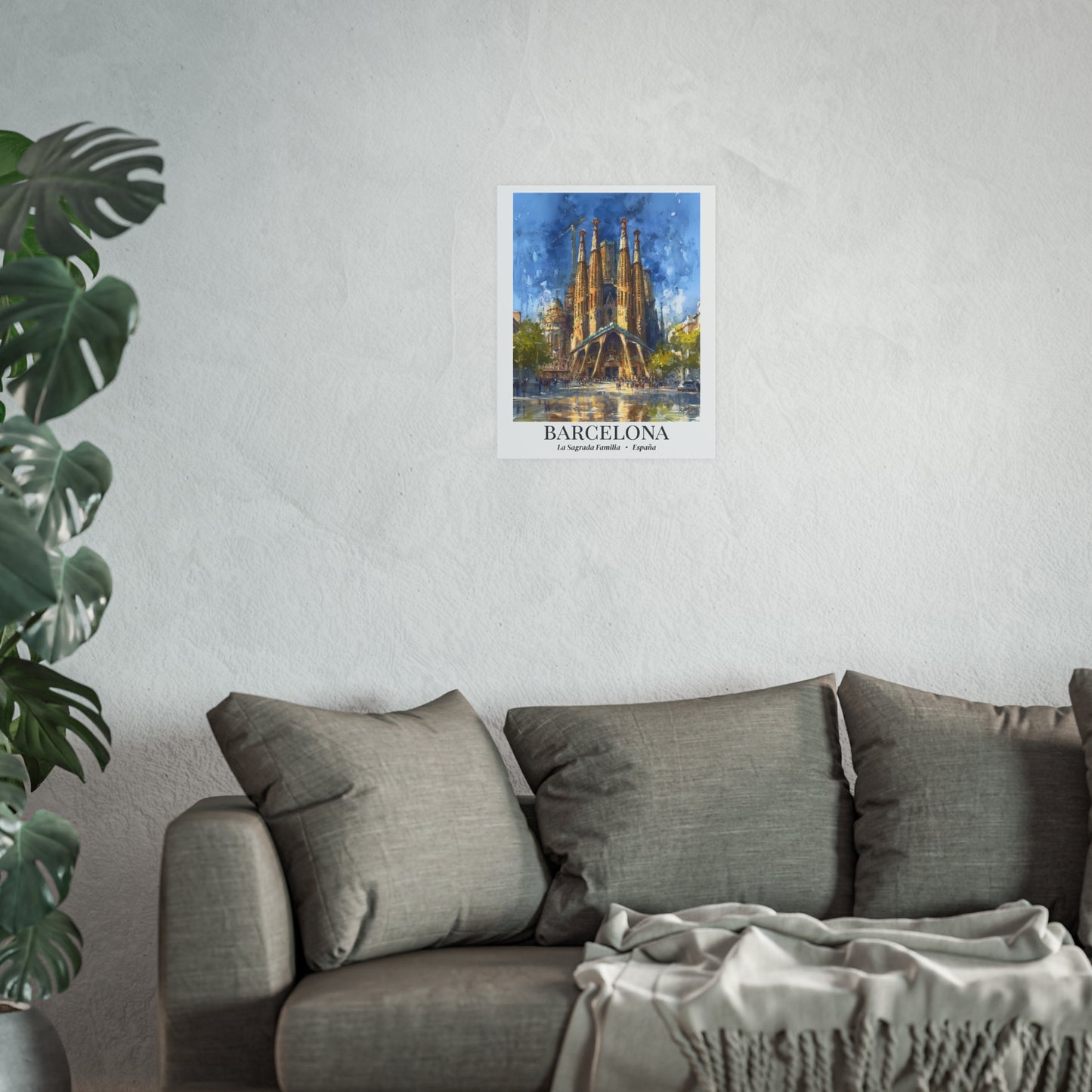 Barcelona Sagrada Familia – Fine Art Poster Print, Spanish Cruise Ship Port Wall Art, Iconic Landmark Decor