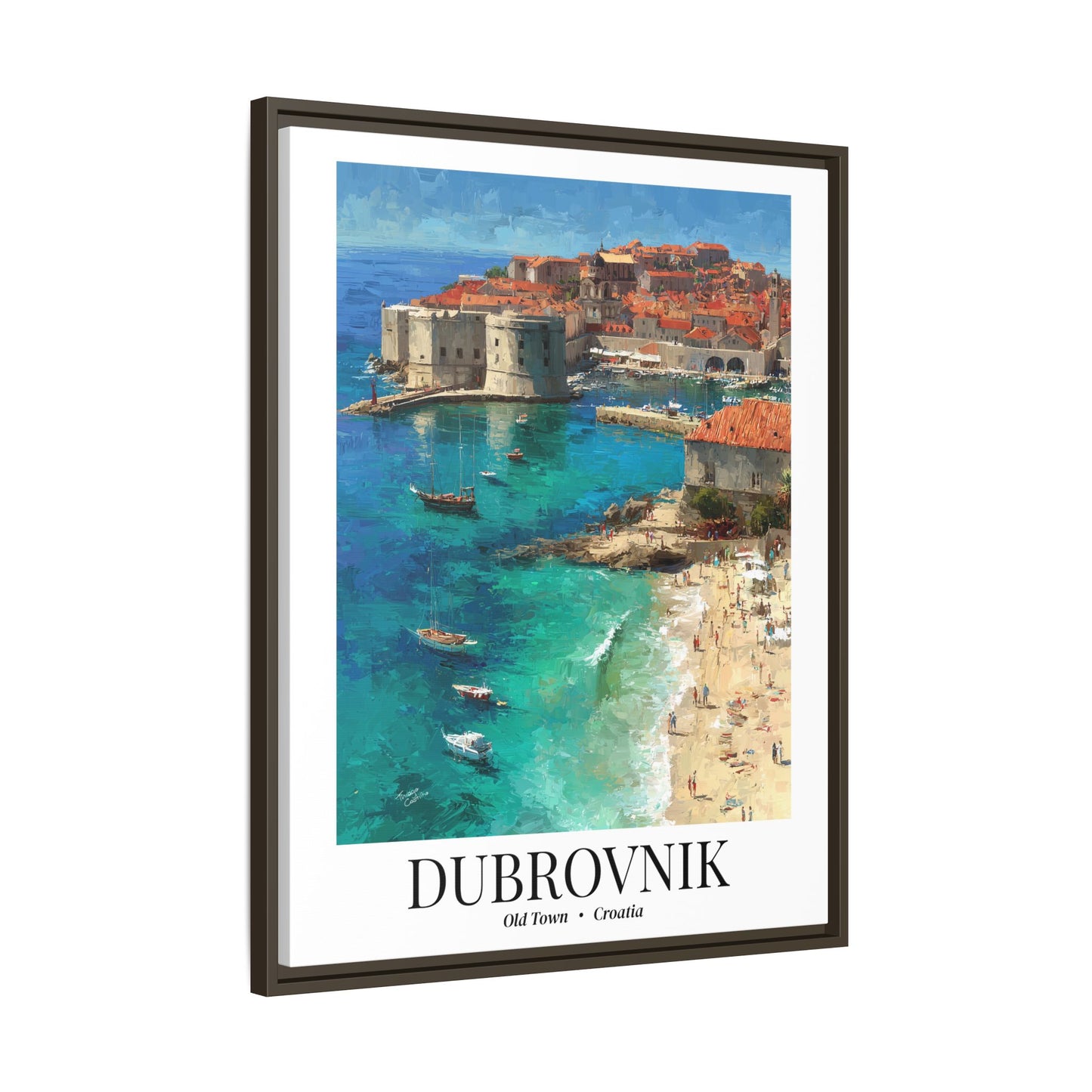 Dubrovnik Framed Canvas Wall Art – Fine Art, Old Town Print, Adriatic Travel Memory, Croatia Wall Decor, Game of Thrones-Inspired Gift