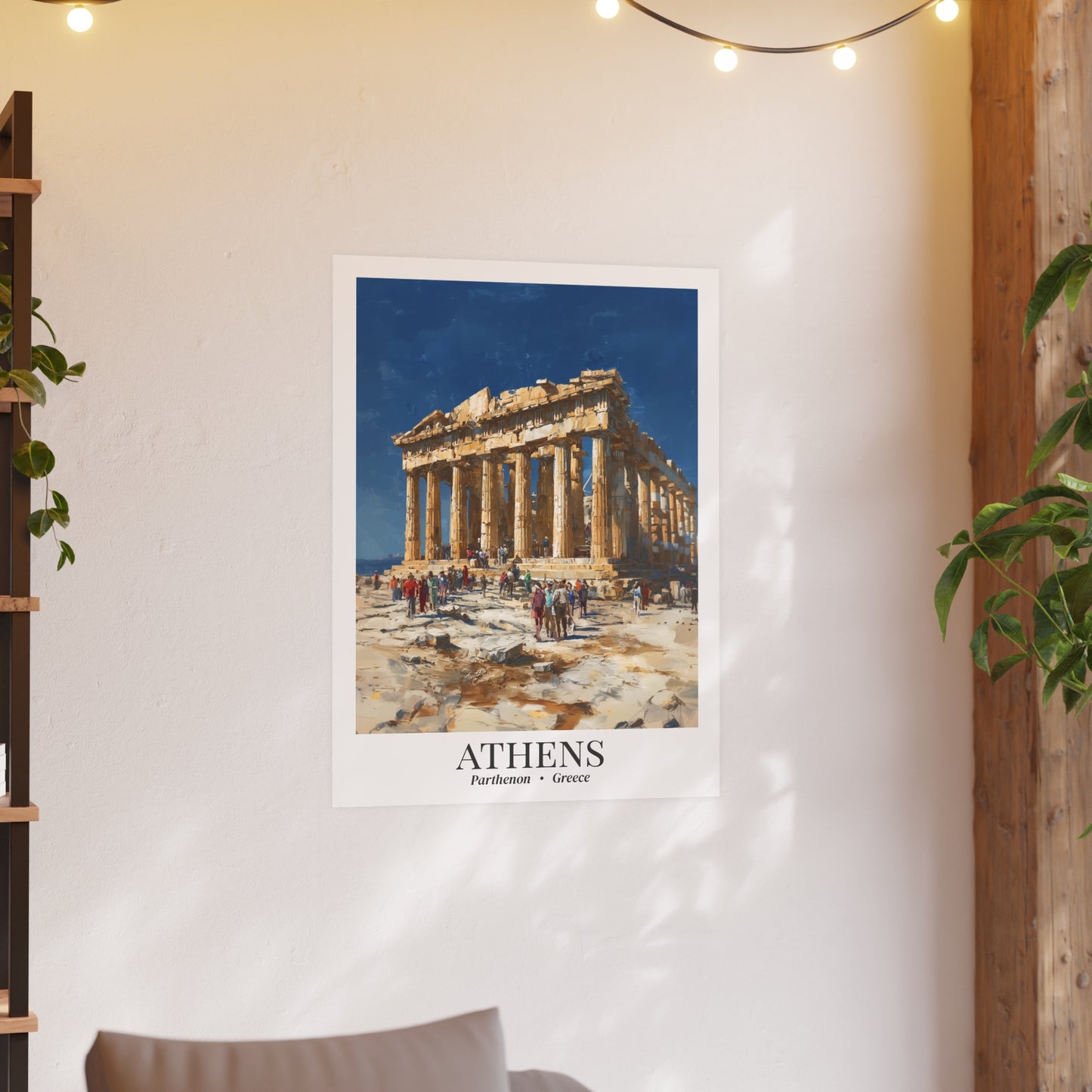 Athens Travel Poster – Fine Art Print, Parthenon Hill Acropolis Artwork, Shared Memory Wall Decor, Greece Souvenir