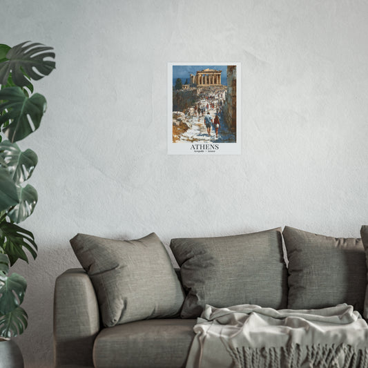 Athens Travel Poster – Fine Art Print, Acropolis Artwork, Shared Memory Wall Decor, Greece Souvenir
