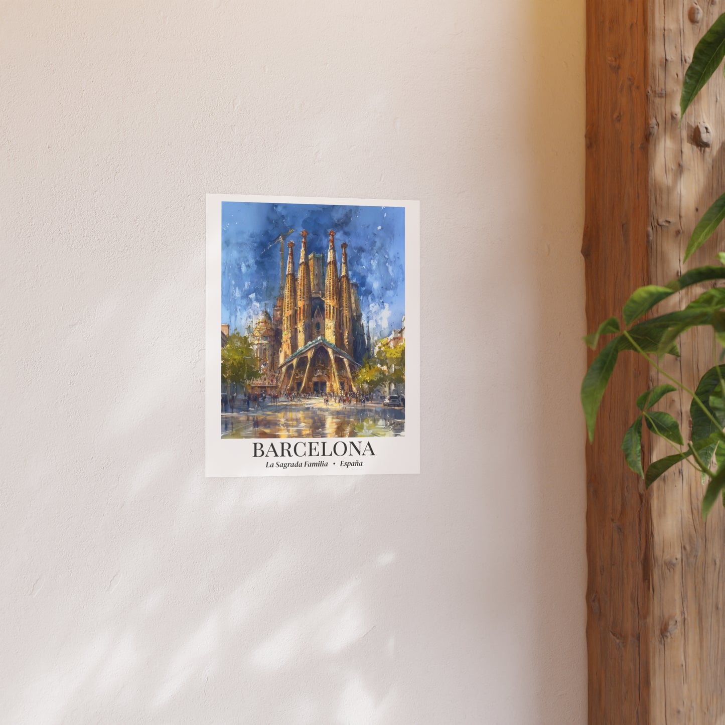Barcelona Sagrada Familia – Fine Art Poster Print, Spanish Cruise Ship Port Wall Art, Iconic Landmark Decor