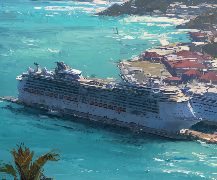 St. Thomas Framed Canvas Wall Art – Fine Art, Charlotte Amalie Bay Print, Travel Memory, Caribbean Wall Decor, Nature-Inspired Gift