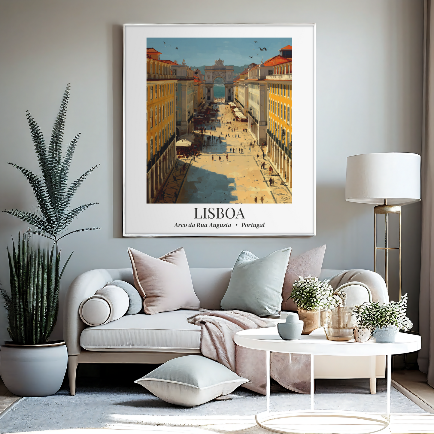 Lisbon Wall Art – Rua Augusta Print, Cruise Port Memory, Portugal Travel Decor, European Gift for Architecture & Culture Lovers
